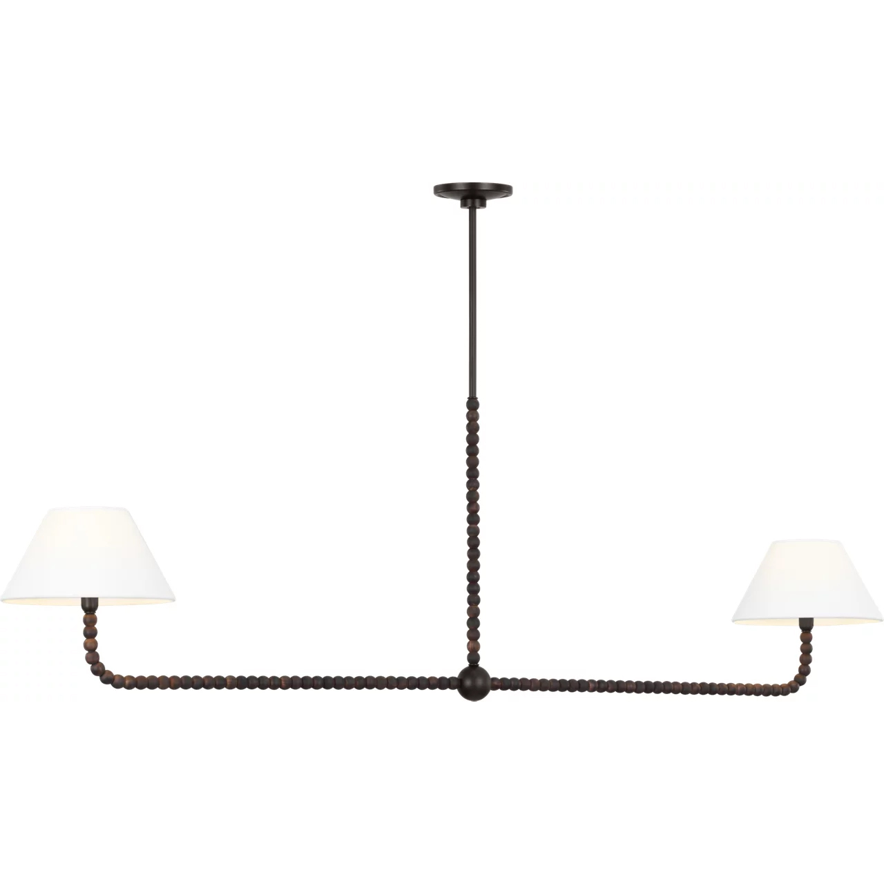 C&M by Chapman & Myers Fiona 2 Light 60 inch Aged Iron Linear Chandelier Ceiling Light