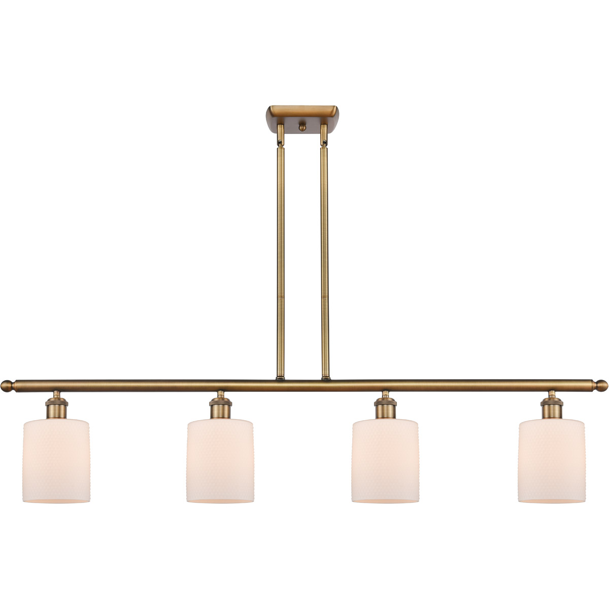 Ballston Cobbleskill LED 48 inch Brushed Brass Island Light Ceiling Light in Matte White Glass, Ballston
