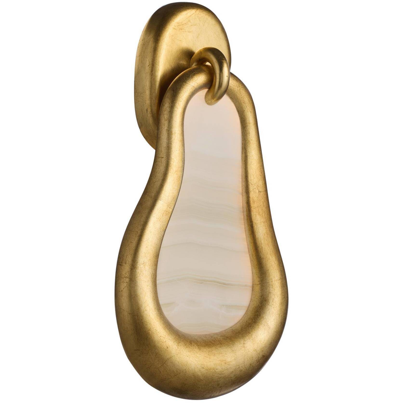 Elsa 1 Light 10 inch White and Antiqued Gold Leaf Wall Sconce Wall Light, Left