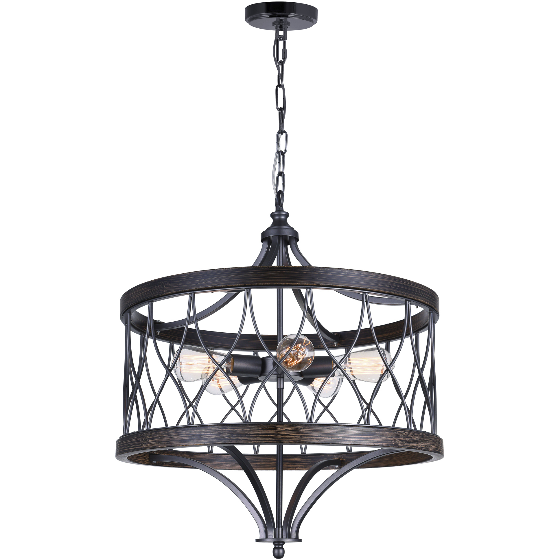Amazon 5 Light 23 inch Gun Metal Drum Shade Chandelier Ceiling Light
