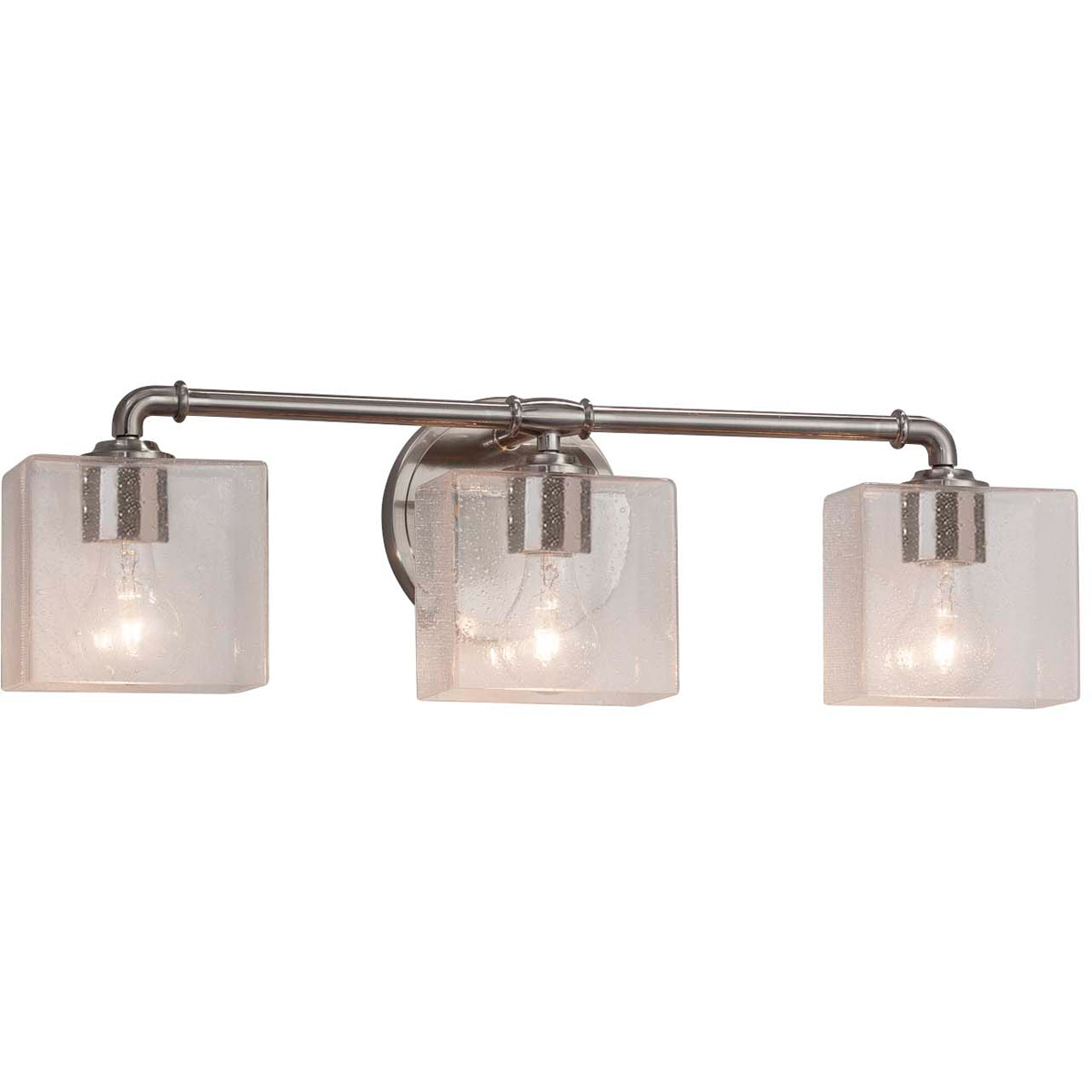 Fusion LED 25.25 inch Brushed Nickel Bath Bar Wall Light in 2100 Lm LED, Rectangle, Seeded Fusion