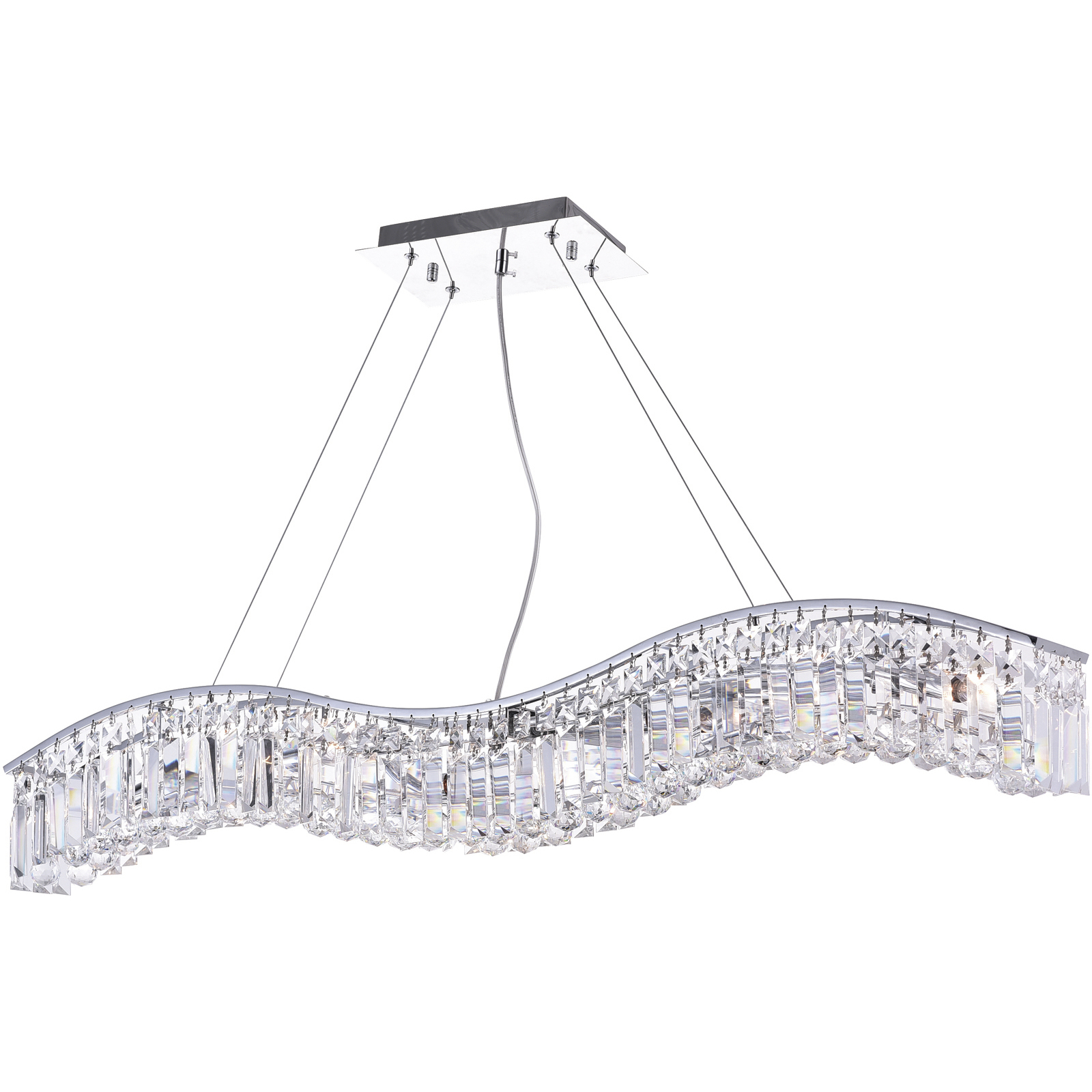 Glamorous 7 Light 44 inch Chrome Island/Pool Table Light Ceiling Light