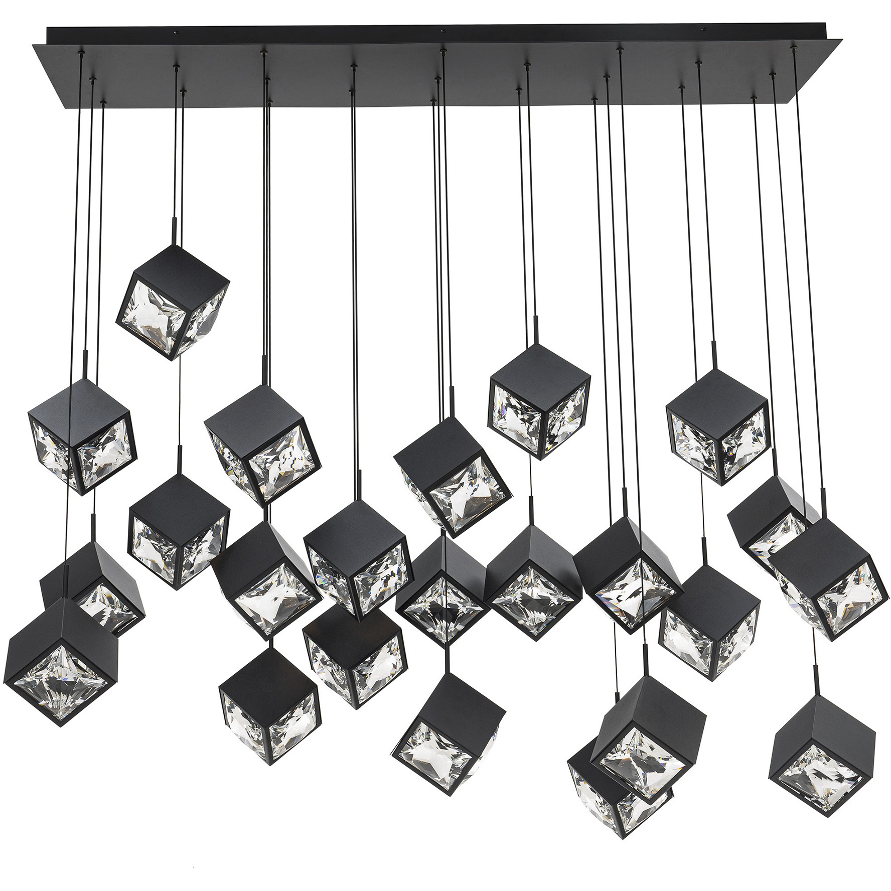 Ice Cube LED 8 inch Black Multi-Light Pendant Ceiling Light, dweLED
