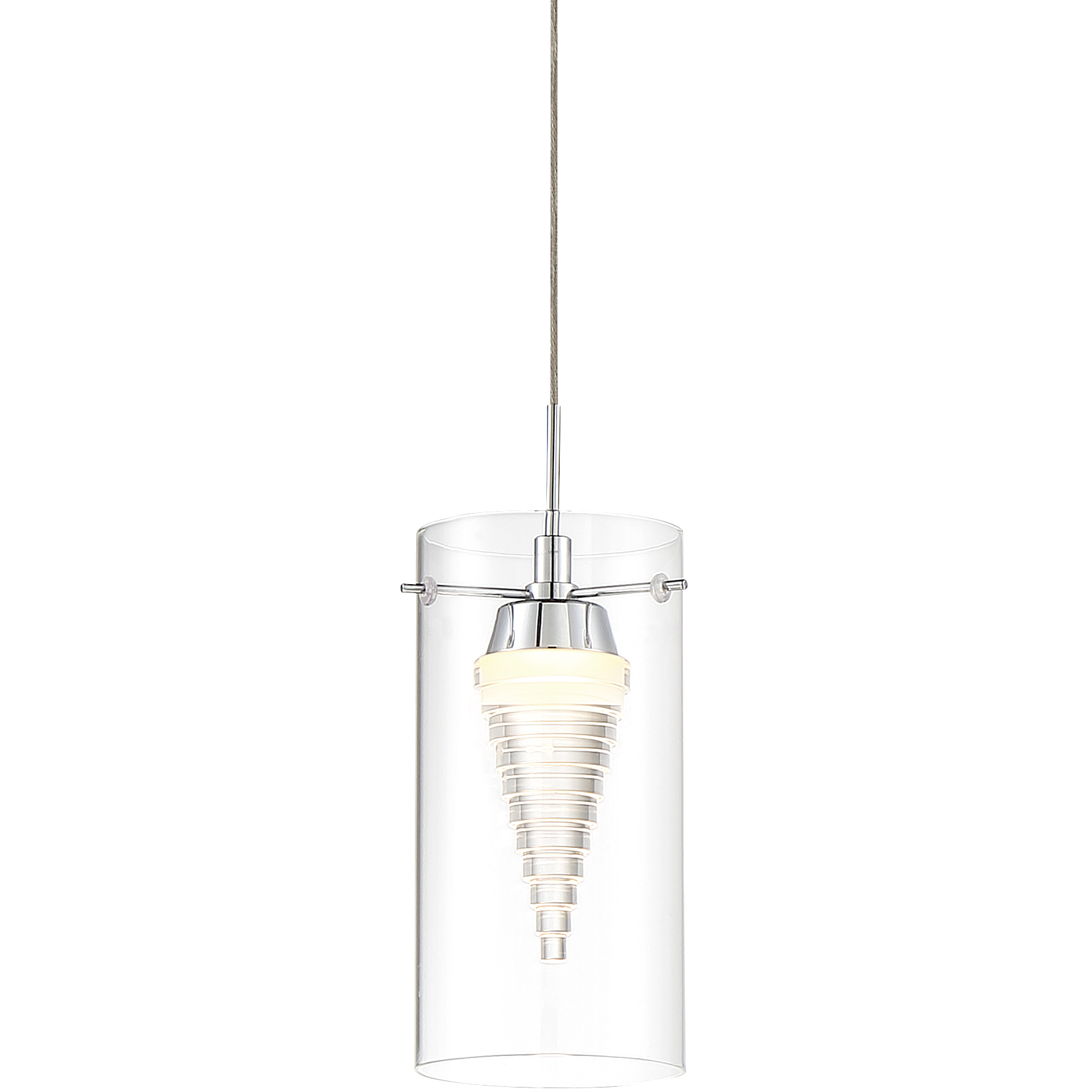 Funnel Cloud LED 4 inch Chrome Mini Pendant Ceiling Light