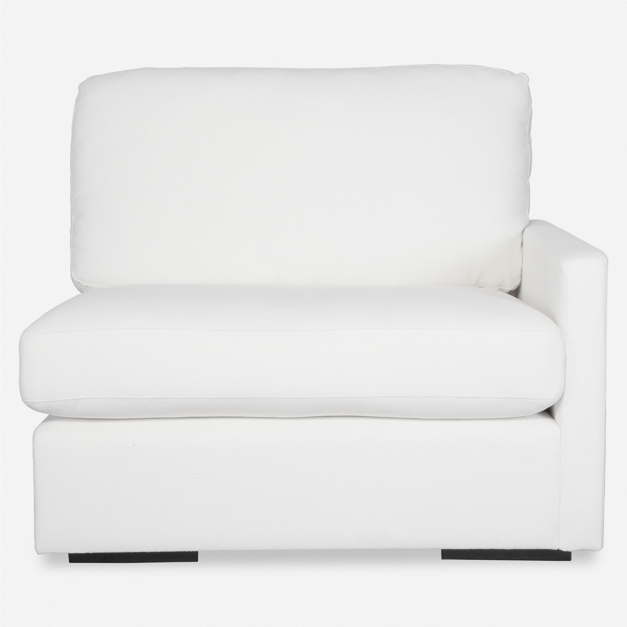 Refuge Arctic White Polyester Sofa, Right Arm Facing
