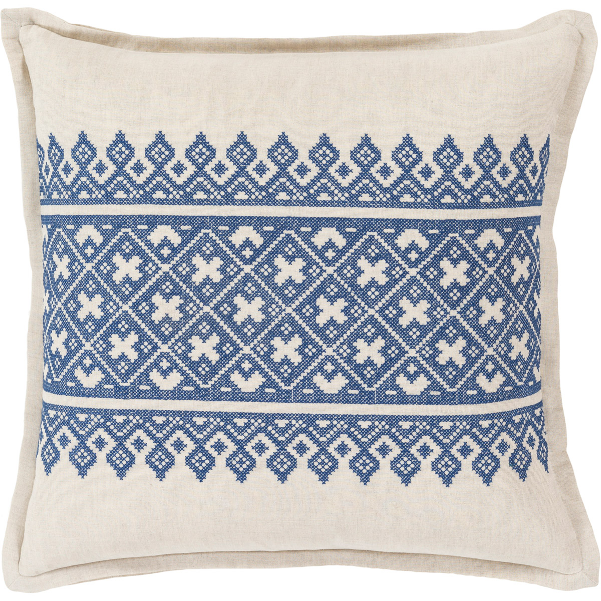 Pentas 18 X 18 inch Navy and Khaki Pillow Cover