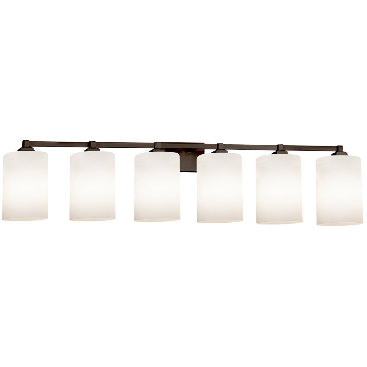 Fusion LED 49 inch Matte Black Vanity Light Wall Light in 4200 Lm LED, Cylinder with Flat Rim, Ribbon Fusion
