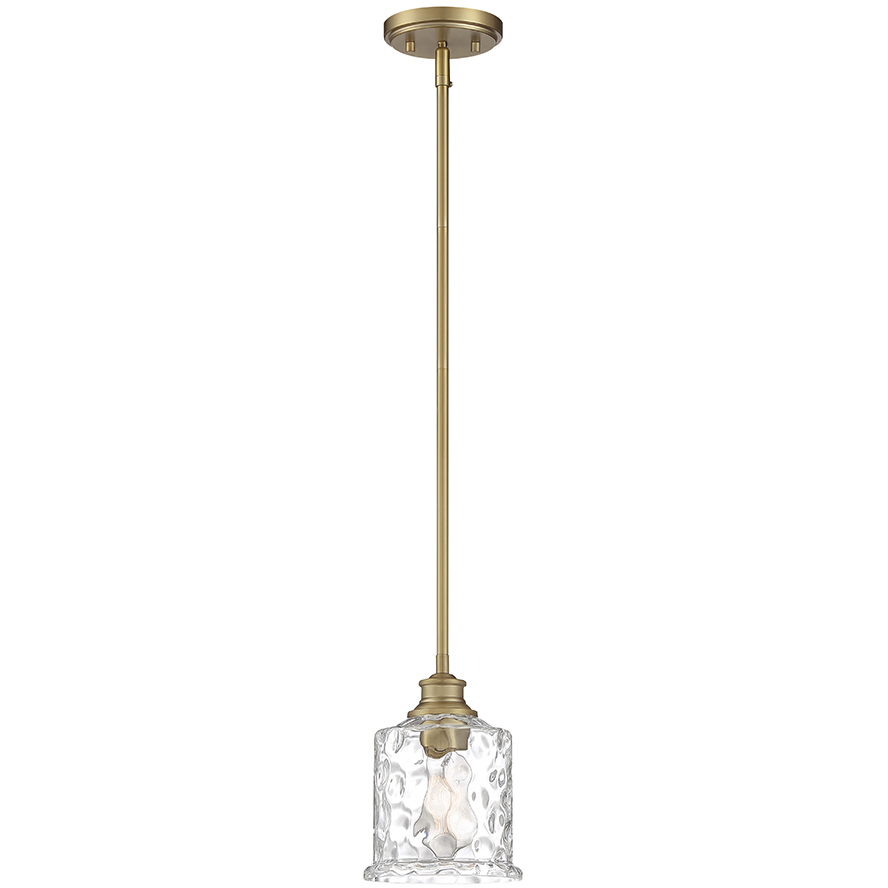 Drake 1 Light 6.5 inch Brushed Gold Mini Pendant Ceiling Light