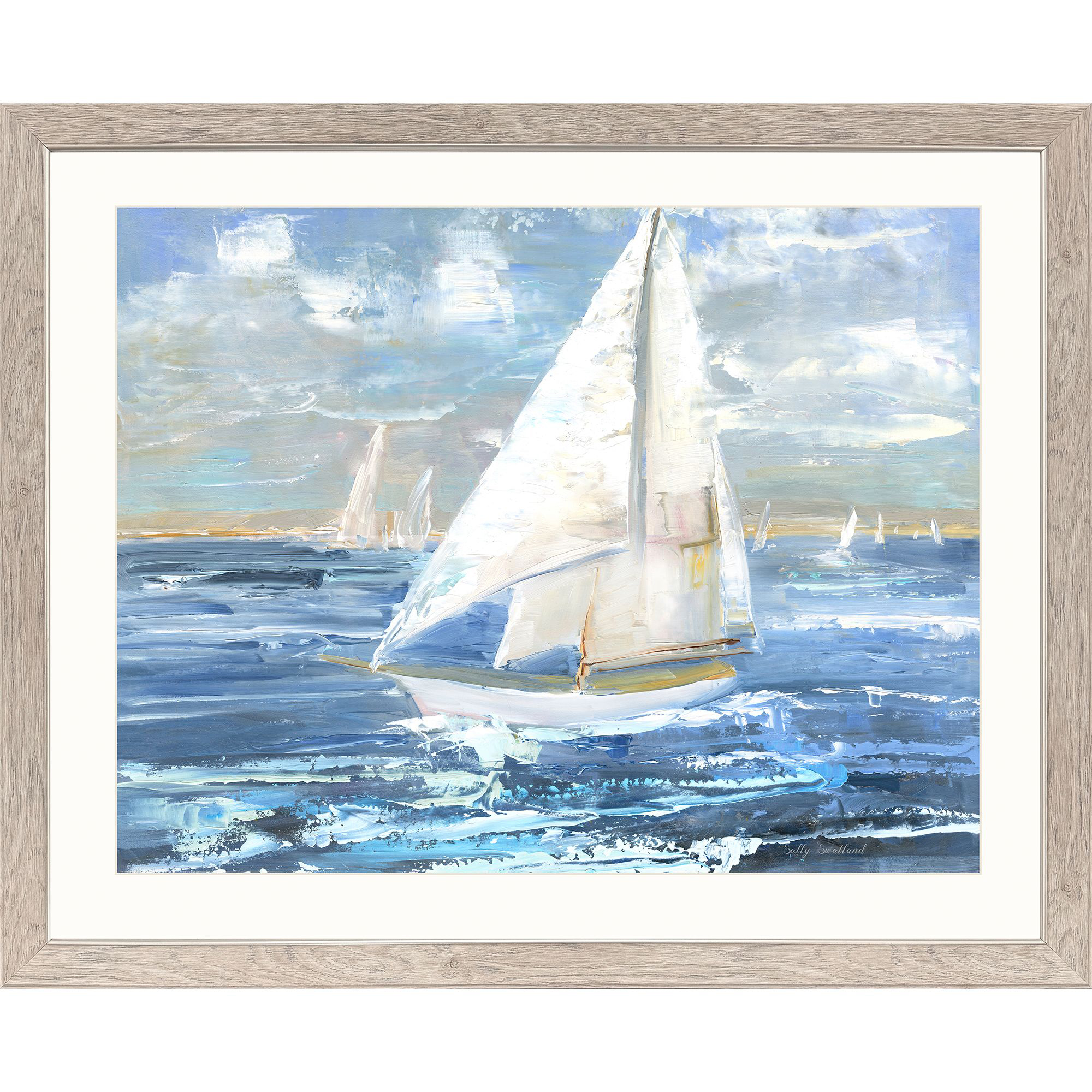 Rounding Tod's Point Blue and Multi and White and Beige Framed Art, Propac