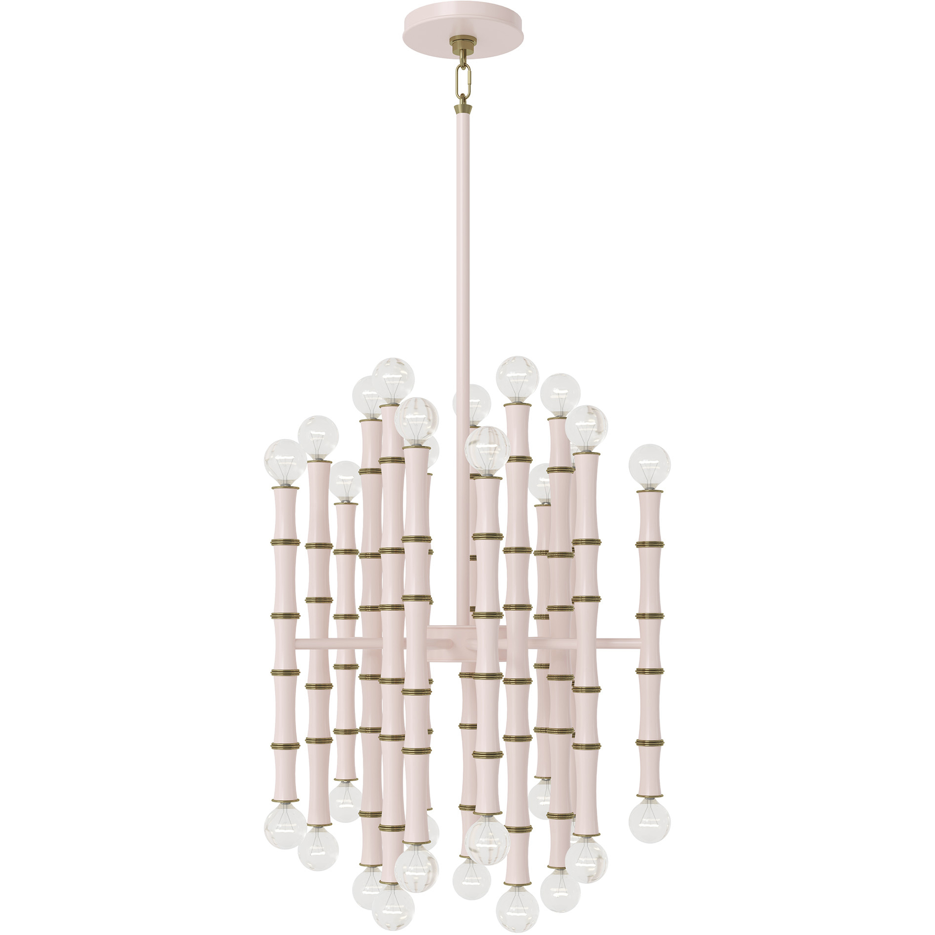 Kane 30 Light 17.75 inch Rose Water with Modern Brass Chandelier Ceiling Light