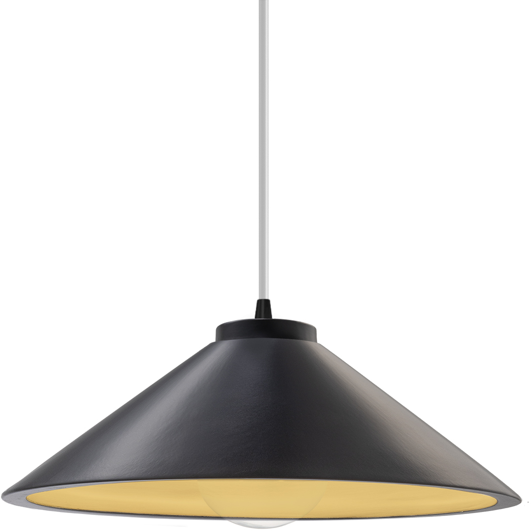 Radiance Collection - Flare 1 Light 11.75 inch Carbon Matte Black/Champagne Gold and Matte Black Pendant Ceiling Light in Replaceable Bulb, White, Form+Finish+Function