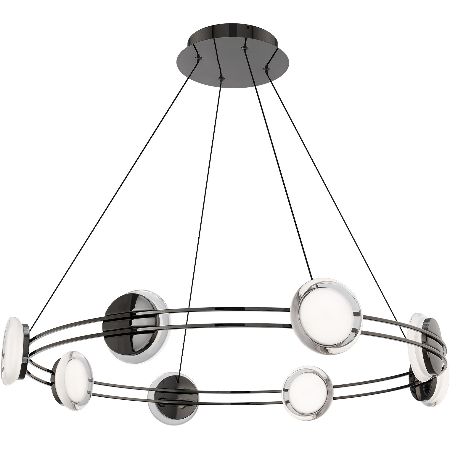 Bracelet LED 32.25 inch Black Chrome Pendant Ceiling Light in 4000K, Black/Chrome, dweLED