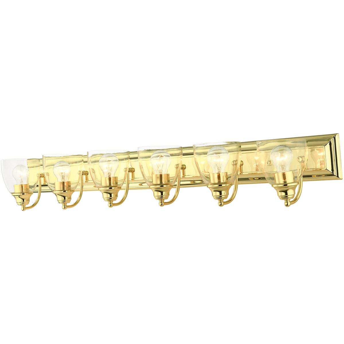 Birmingham 6 Light 48 inch Polished Brass Extra Large Vanity Sconce Wall Light