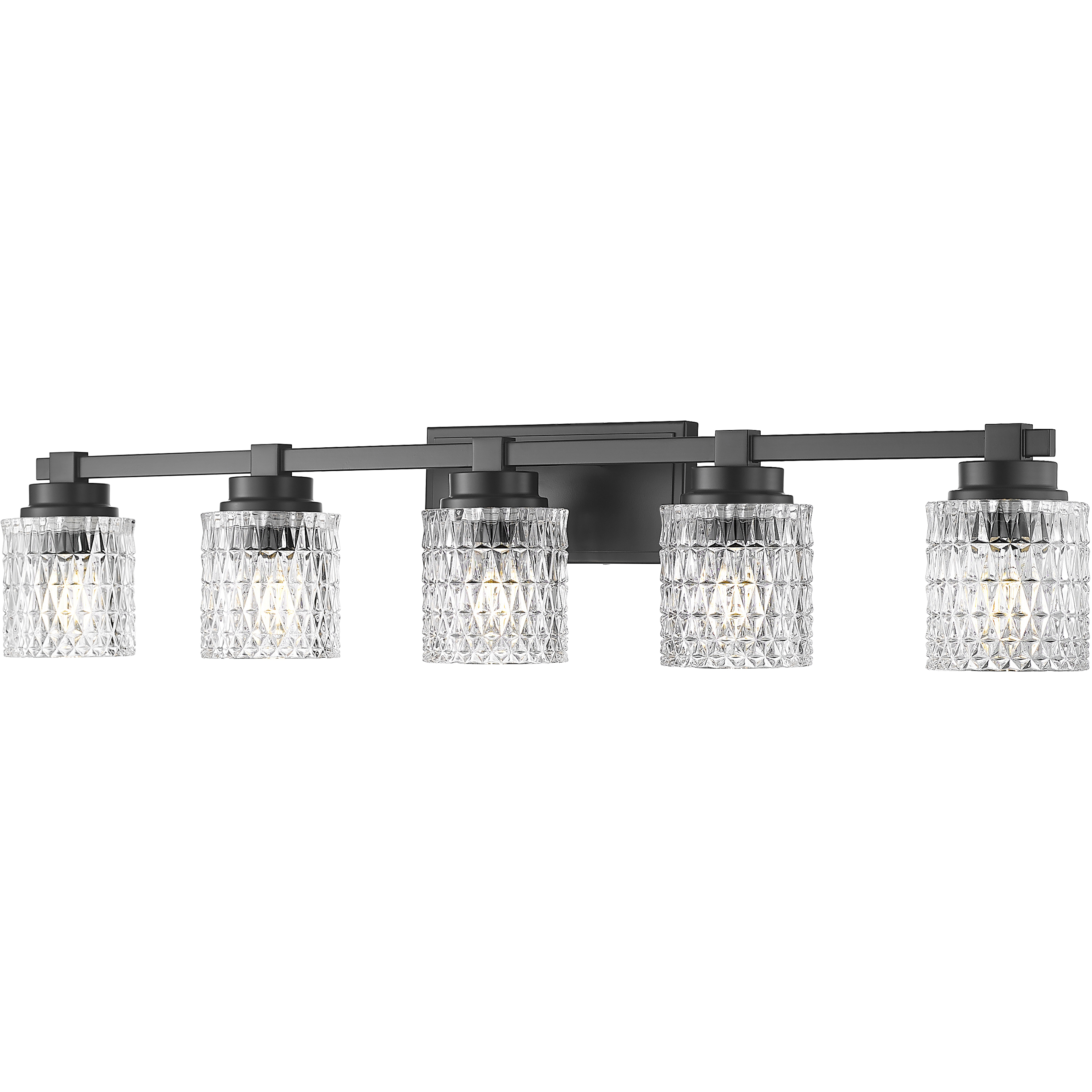 Jacqueline 5 Light 40.25 inch Matte Black Bathroom Vanity Wall Light