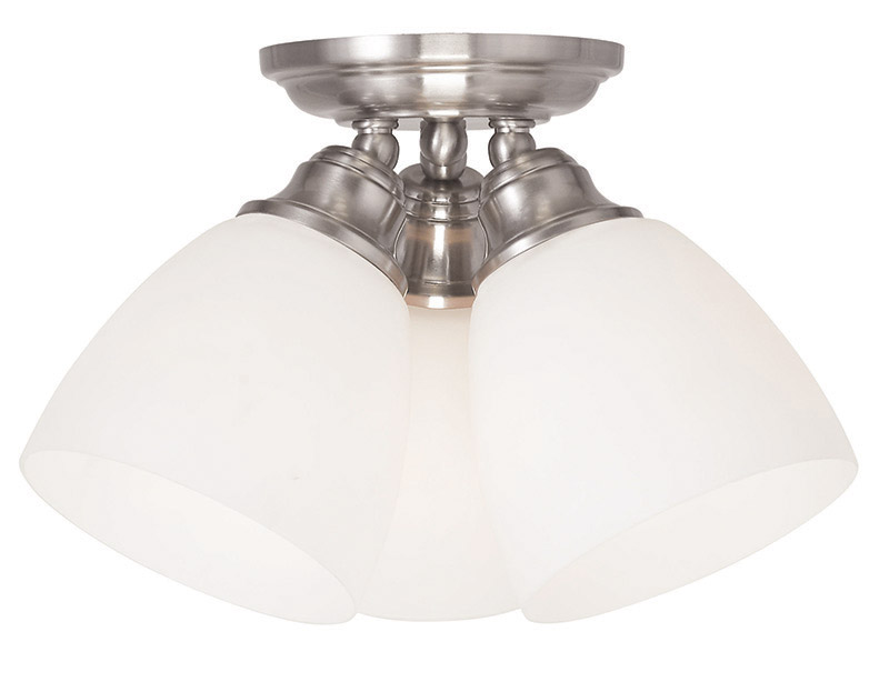 Somerville 3 Light 14 inch Brushed Nickel Semi-Flush Mount Ceiling Light