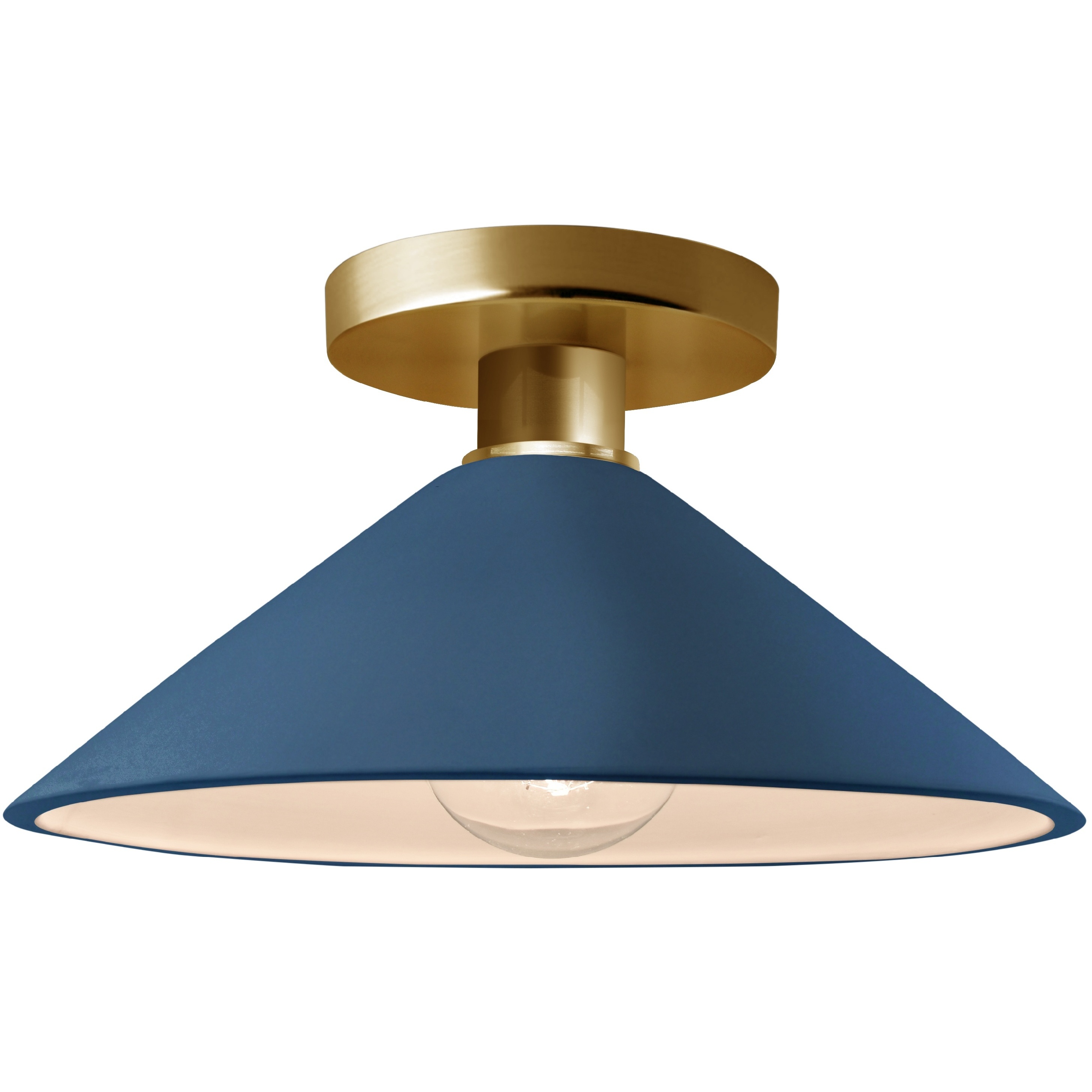 Radiance LED 11.75 inch Midnight Sky and Matte White and Polished Brass Semi Flush Ceiling Light