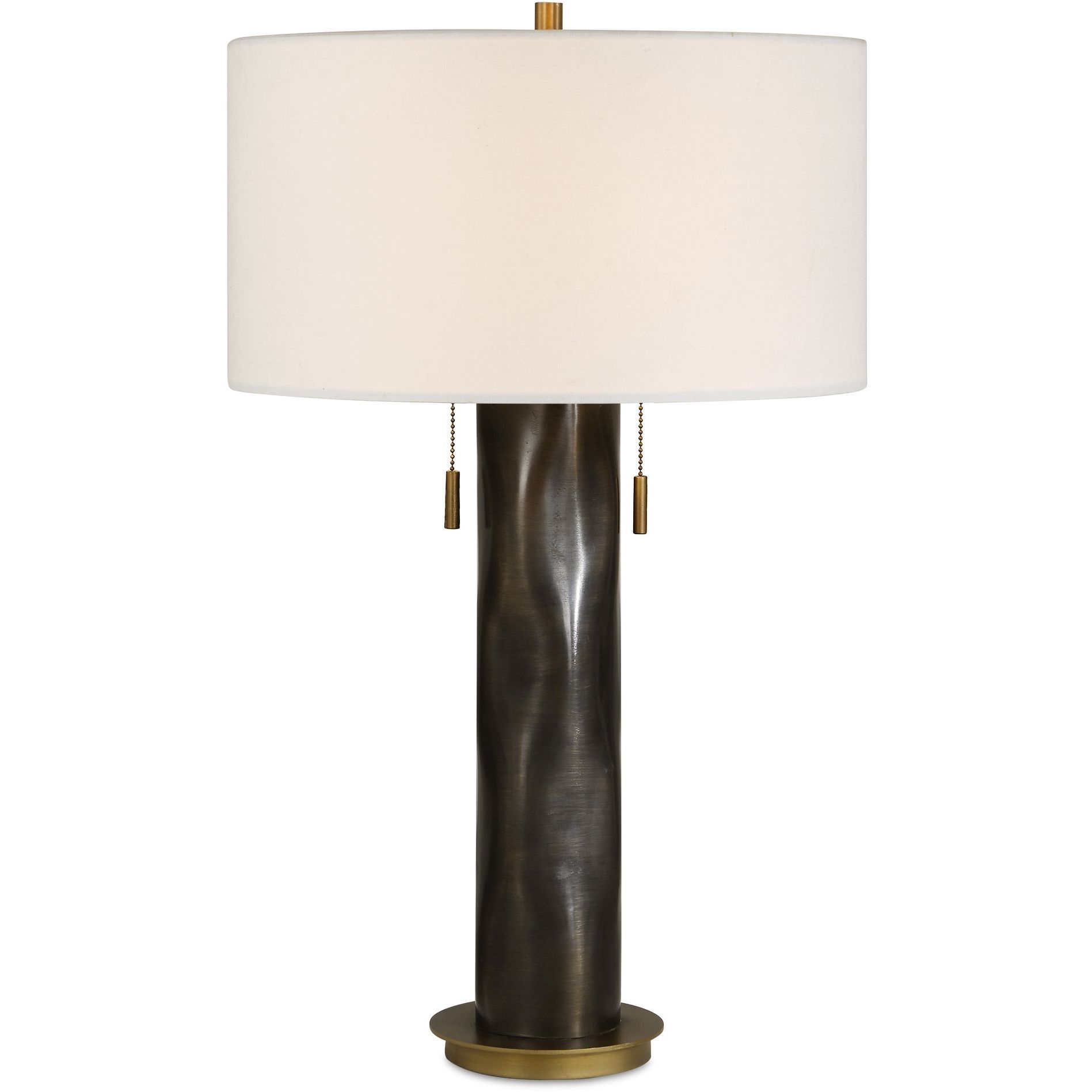 Carmine 29.75 inch 60 watt Dark Bronze and Antique Brass Table Lamp Portable Light