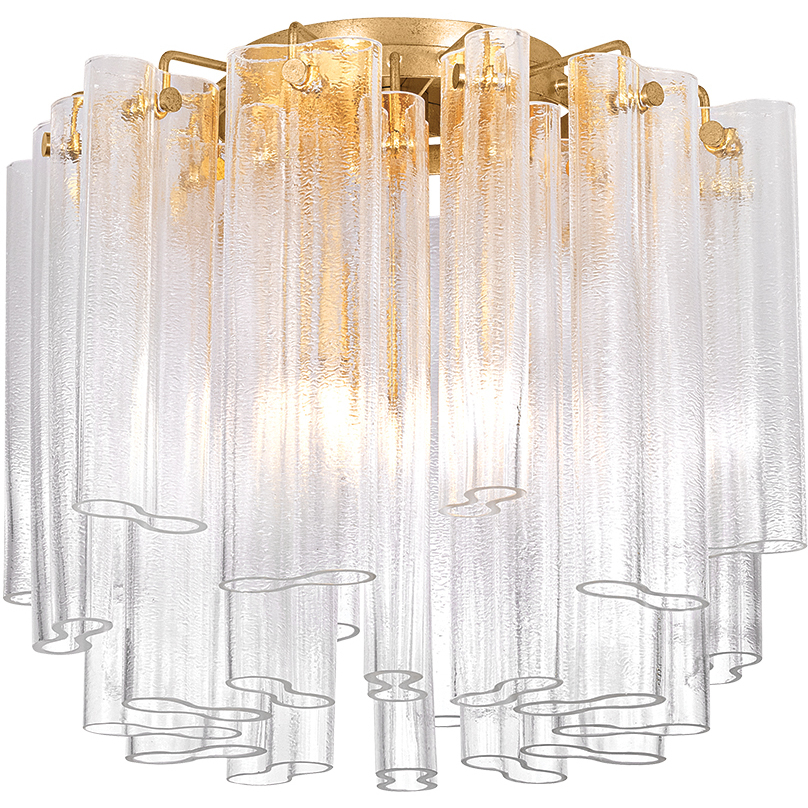 Varenna 3 Light 20 inch Vintage Gold Leaf Semi Flush Ceiling Light
