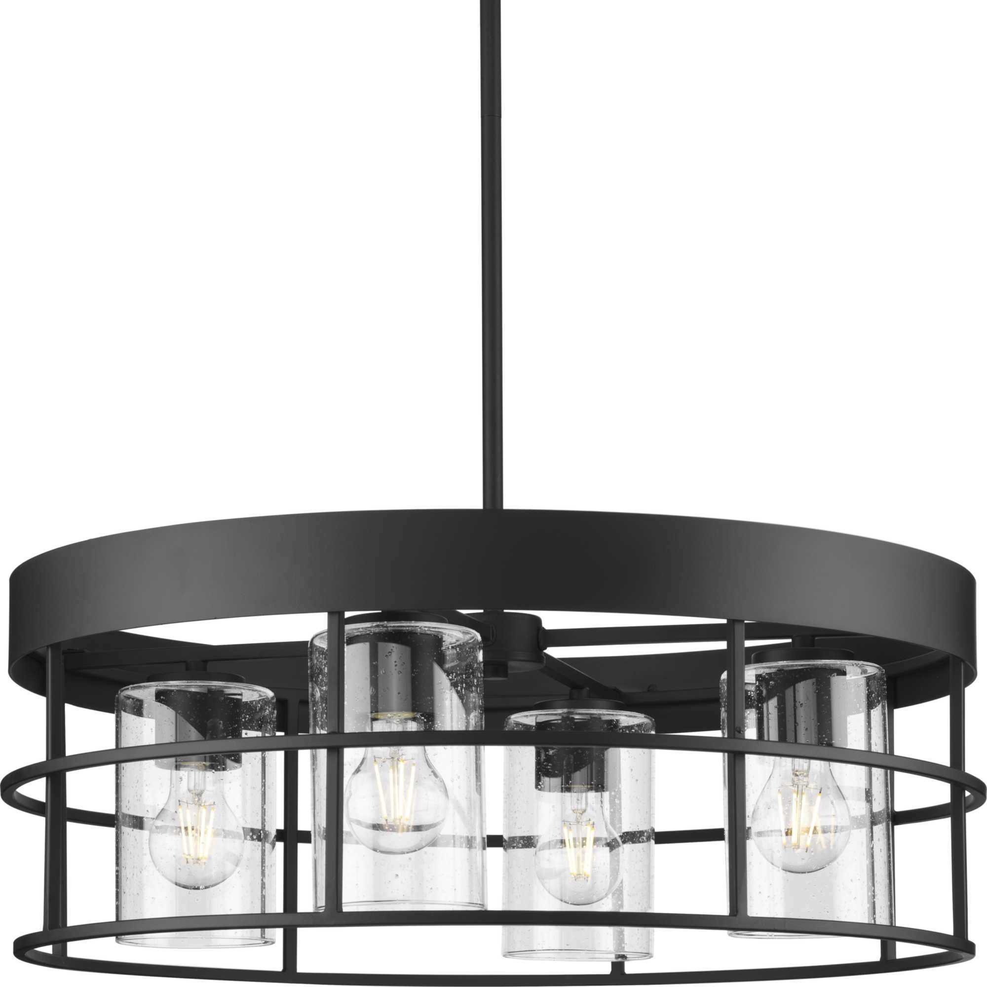 Burgess 4 Light 23.75 inch Matte Black Chandelier Ceiling Light, Design Series