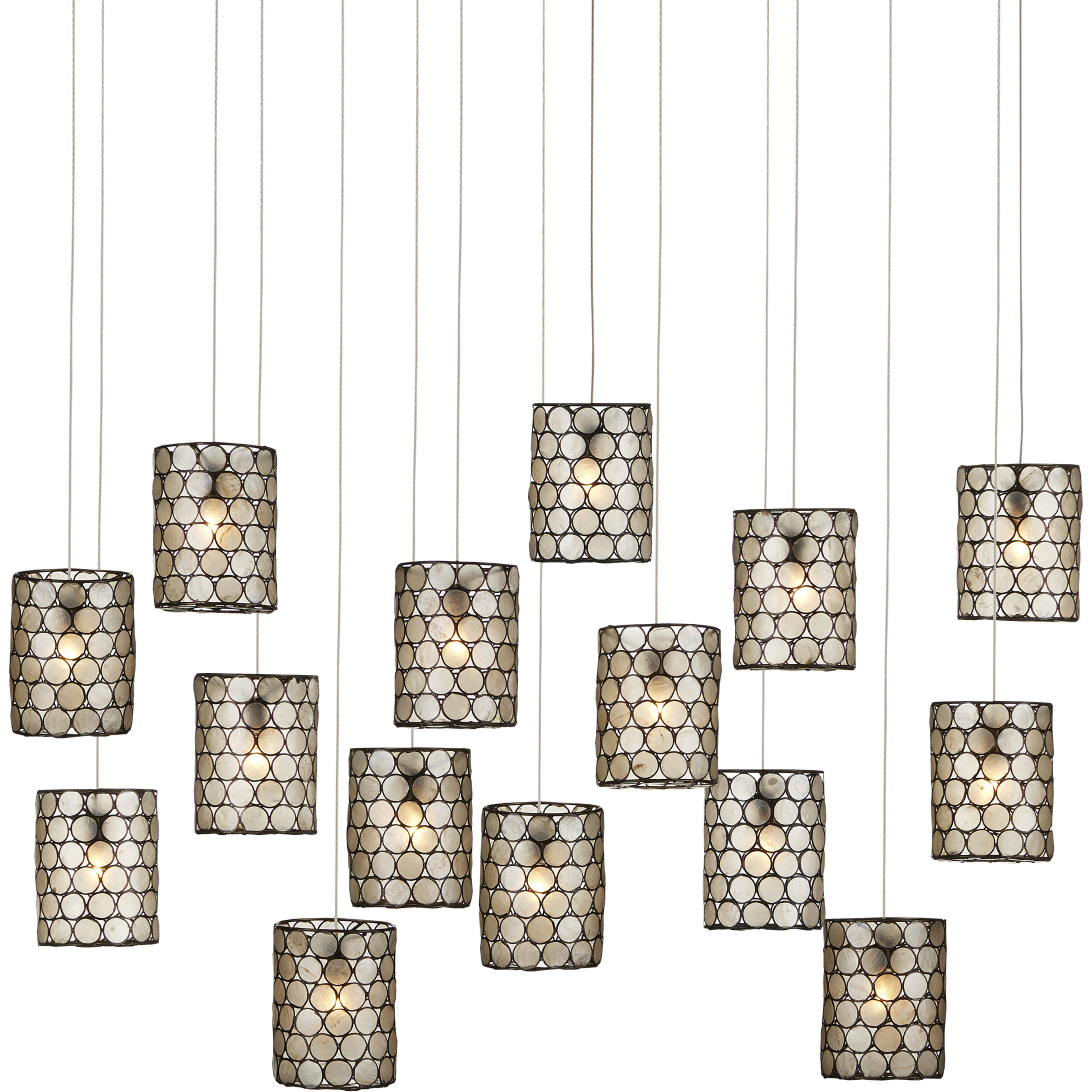 Regatta 15 Light 48 inch Silver Multi-Drop Pendant Ceiling Light