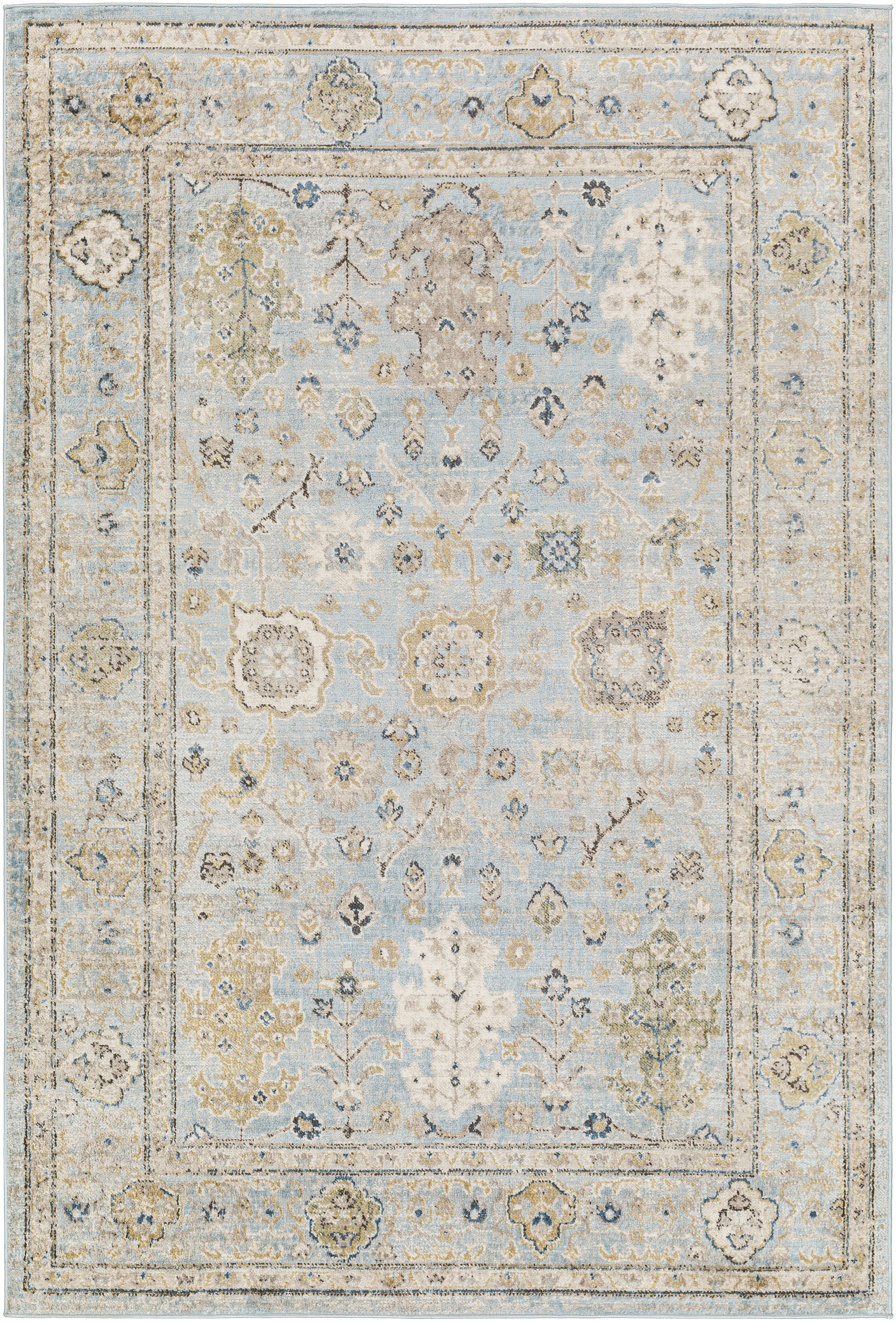 Pertek 108 X 79 inch Deep Teal Rug, Rectangle