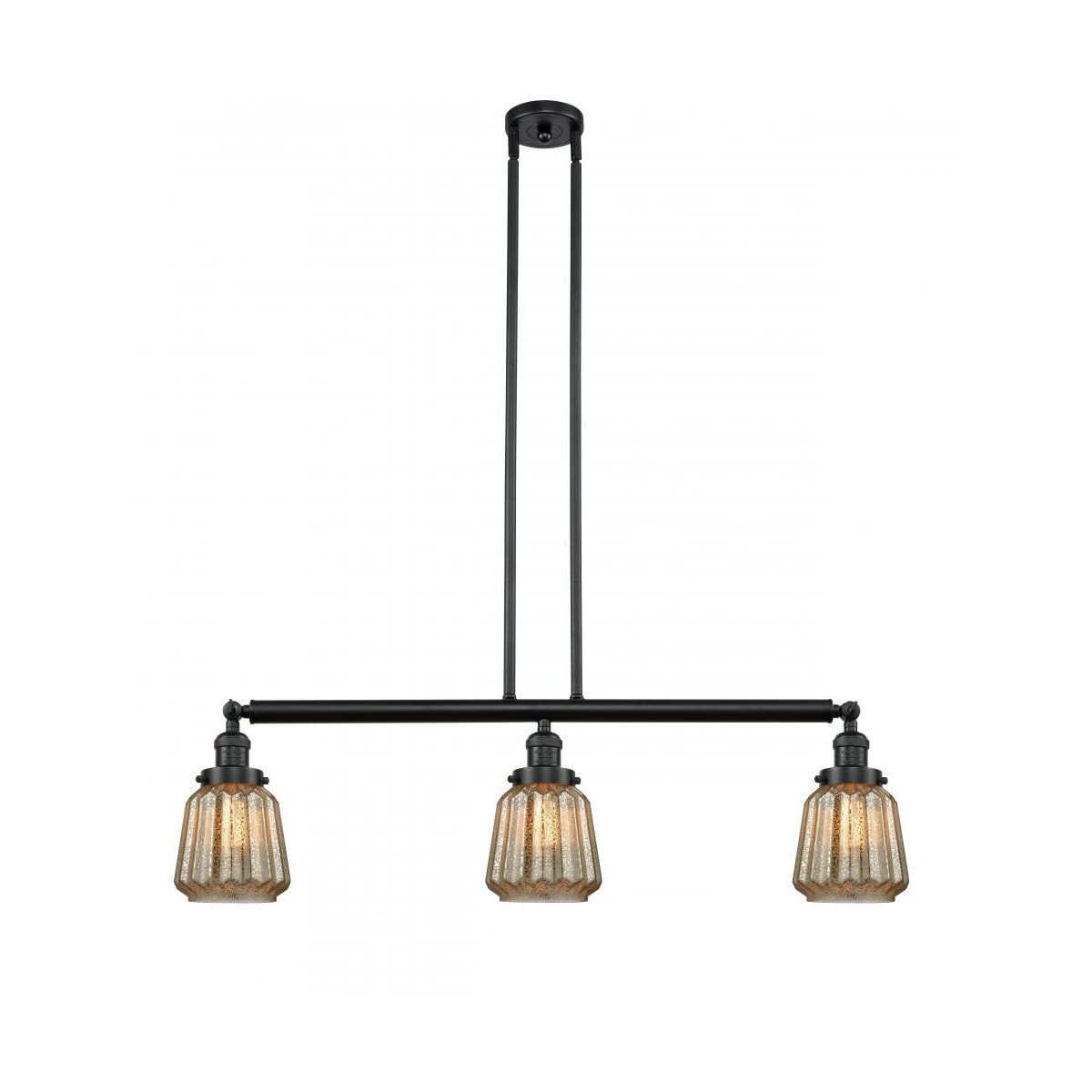 Franklin Restoration Chatham LED 39 inch Matte Black Island Light Ceiling Light in Mercury Glass, Franklin Restoration