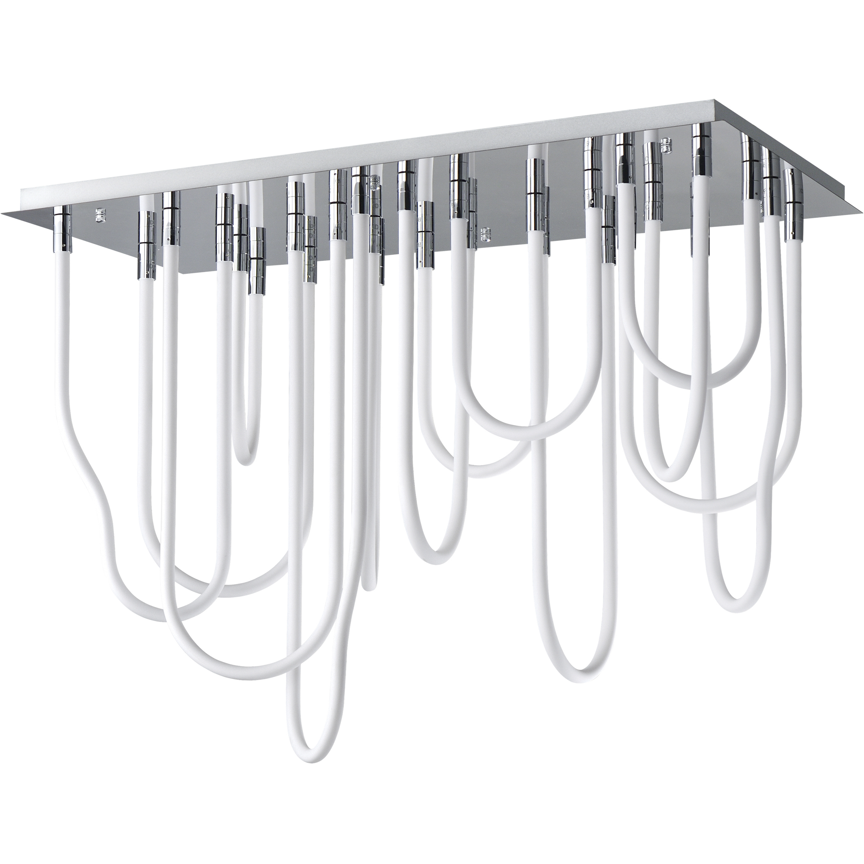 Soleil LED 20 inch Polished Chrome Flush Mount Chandelier Ceiling Light
