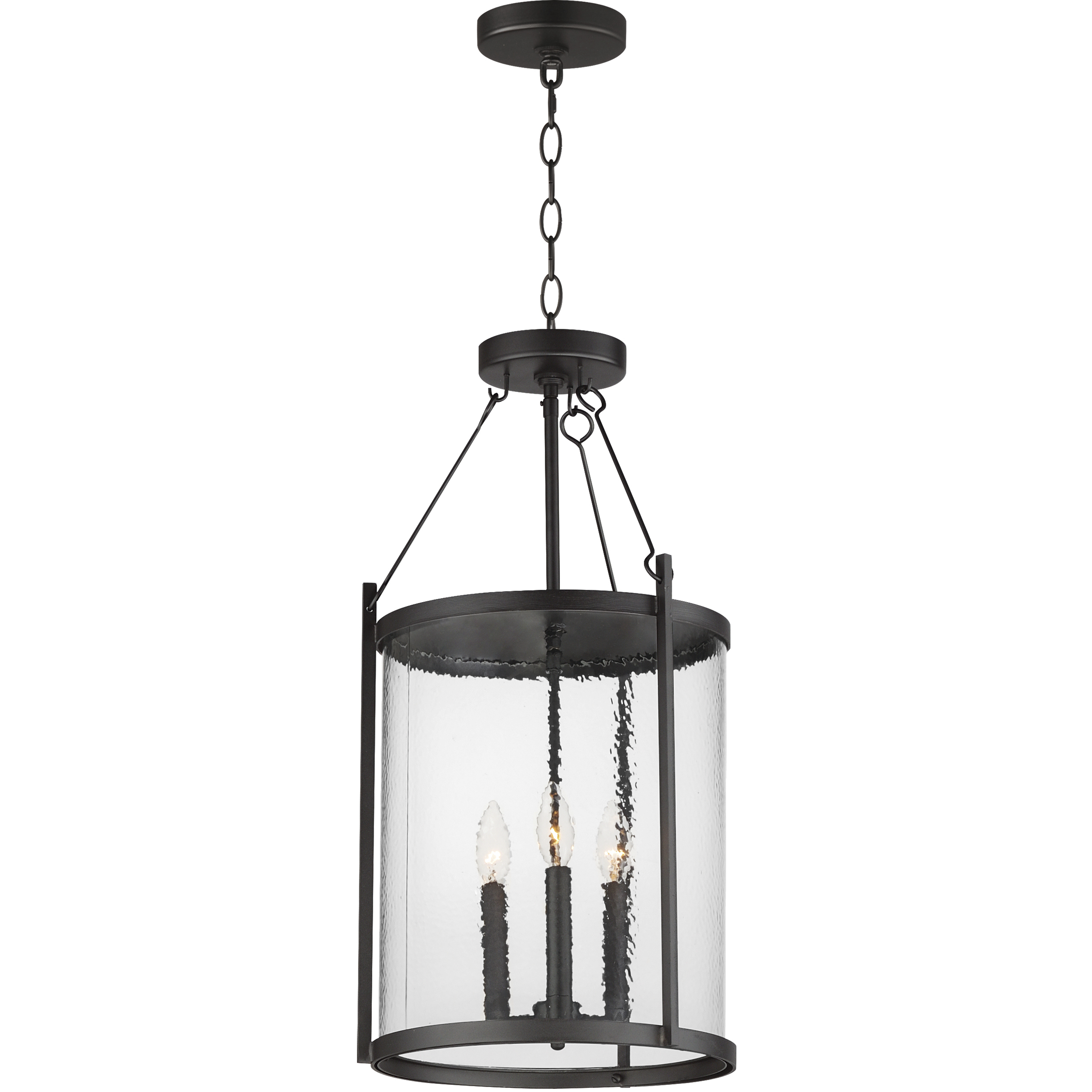 Belfry 3 Light 13 inch Black Outdoor Pendant in Hammer