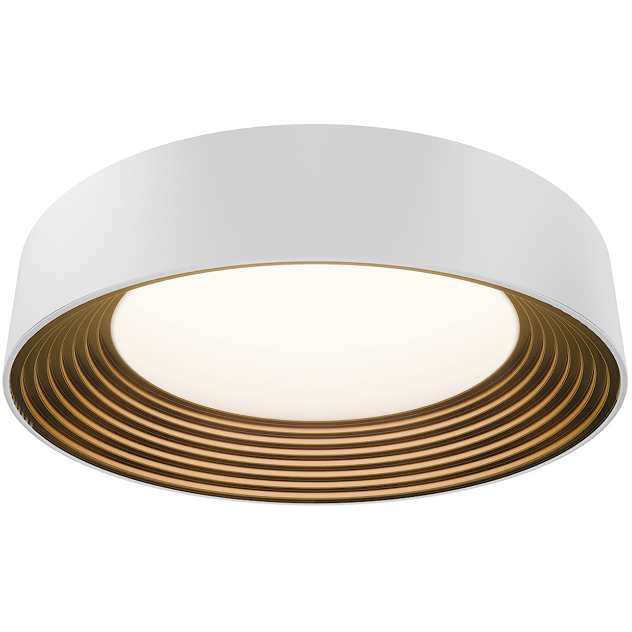 Gaston LED 17.8 inch White Gold Flush Mount Ceiling Light in White/Gold, dweLED