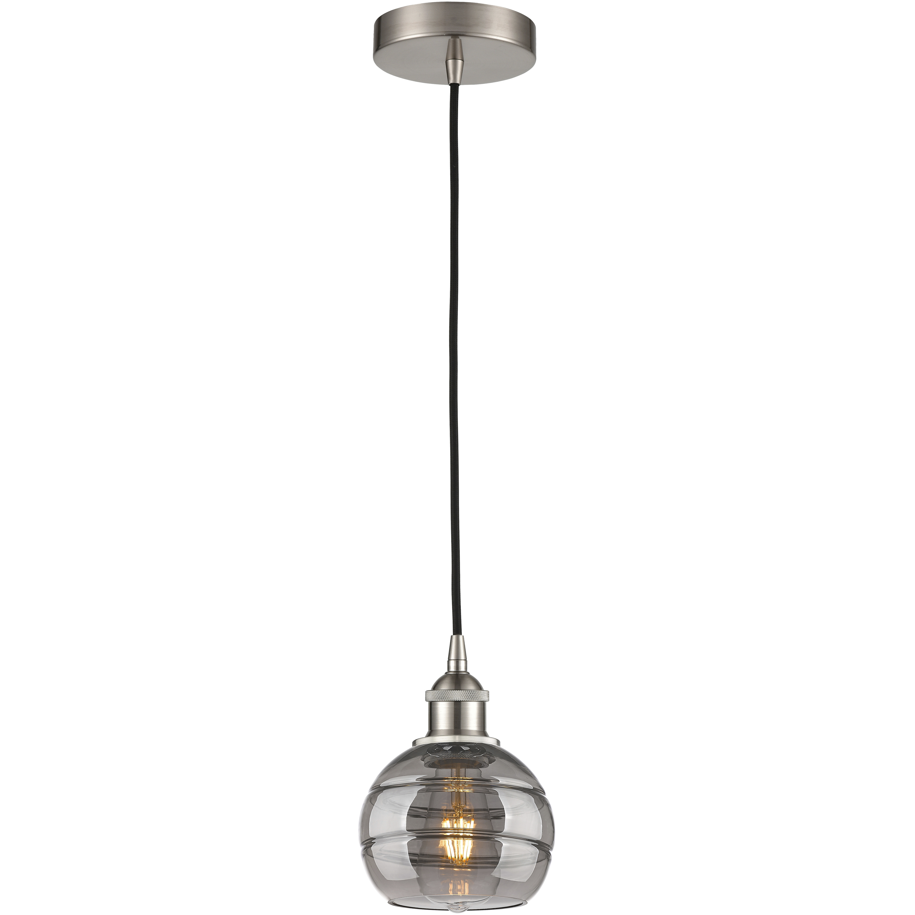 Edison Rochester 1 Light 5.88 inch Brushed Satin Nickel Cord Hung Mini Pendant Ceiling Light