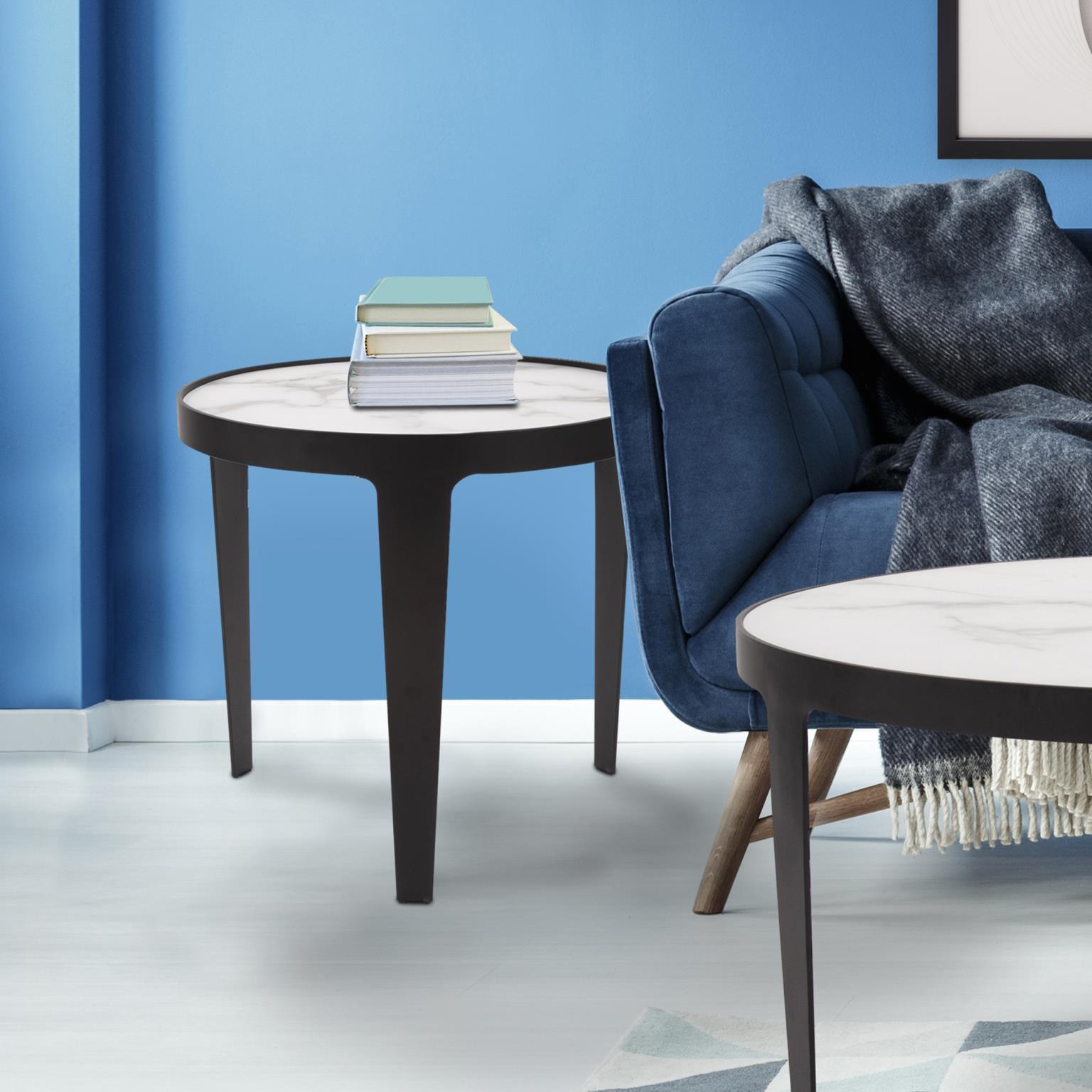 Costa 22 X 20.5 inch Black/White Side Table