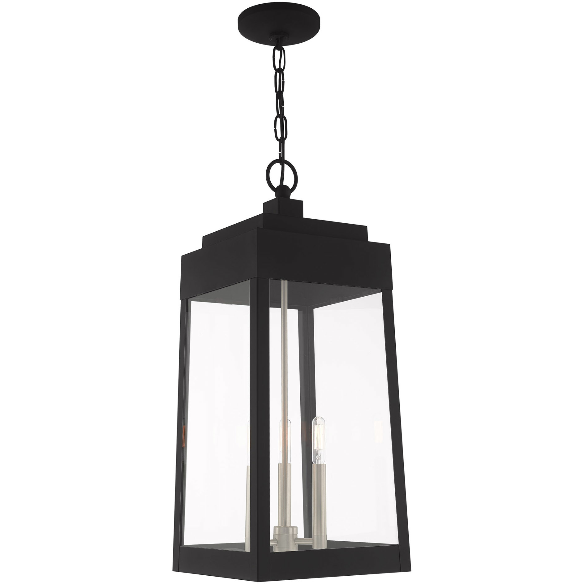 Oslo 3 Light 10.5 inch Black Outdoor Pendant Lantern