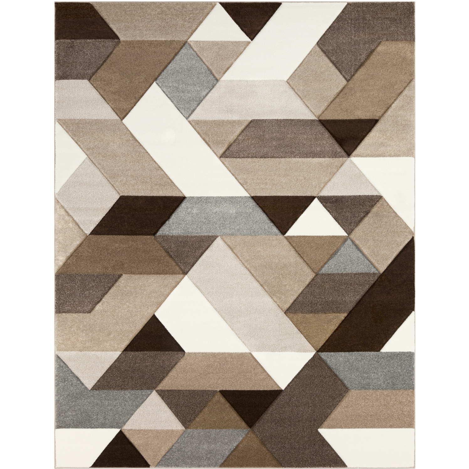 Santa Monica 122 X 94 inch Dark Brown/Ivory/Tan/Brown/Gray Machine Woven Rug, Rectangle