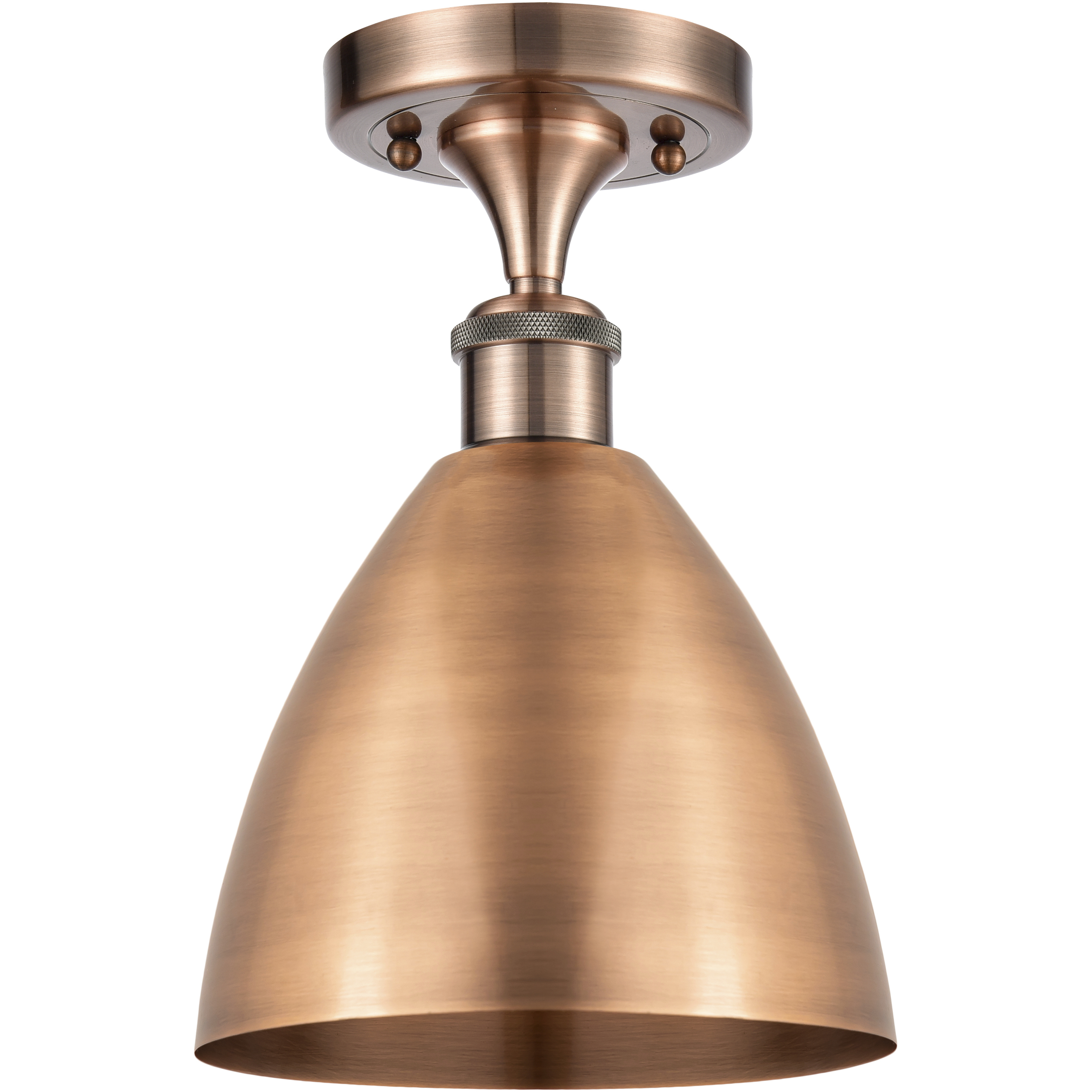Metal Bristol 1 Light 7.5 inch Antique Copper Semi-Flush Mount Ceiling Light