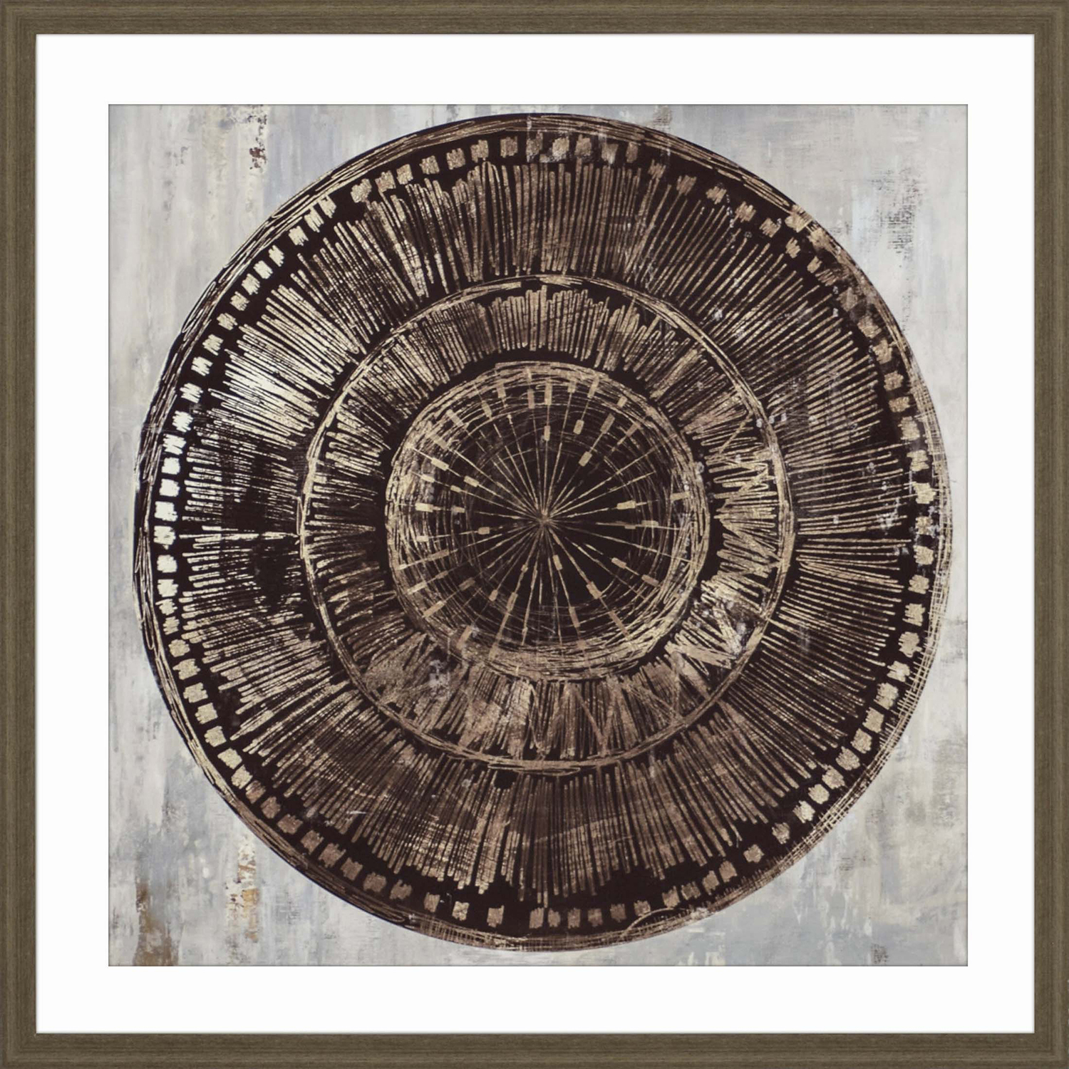 Zulu Gold Brown and Gray and Beige and Neutral Framed Art