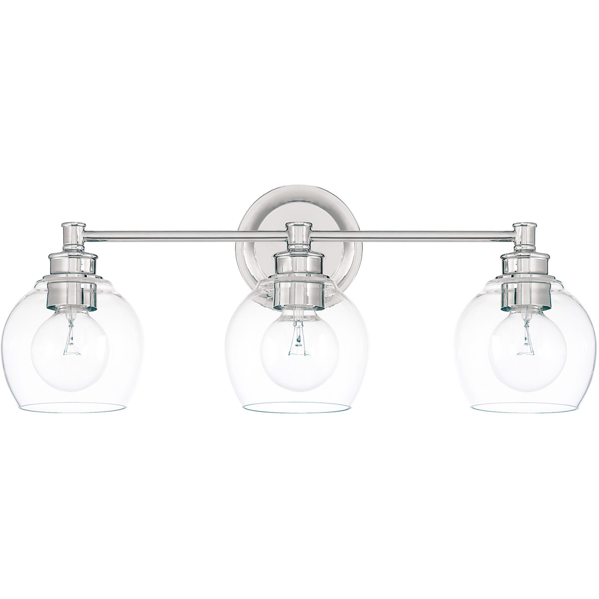 Mid Century 3 Light 23.5 inch Polished Nickel Vanity Light Wall Light