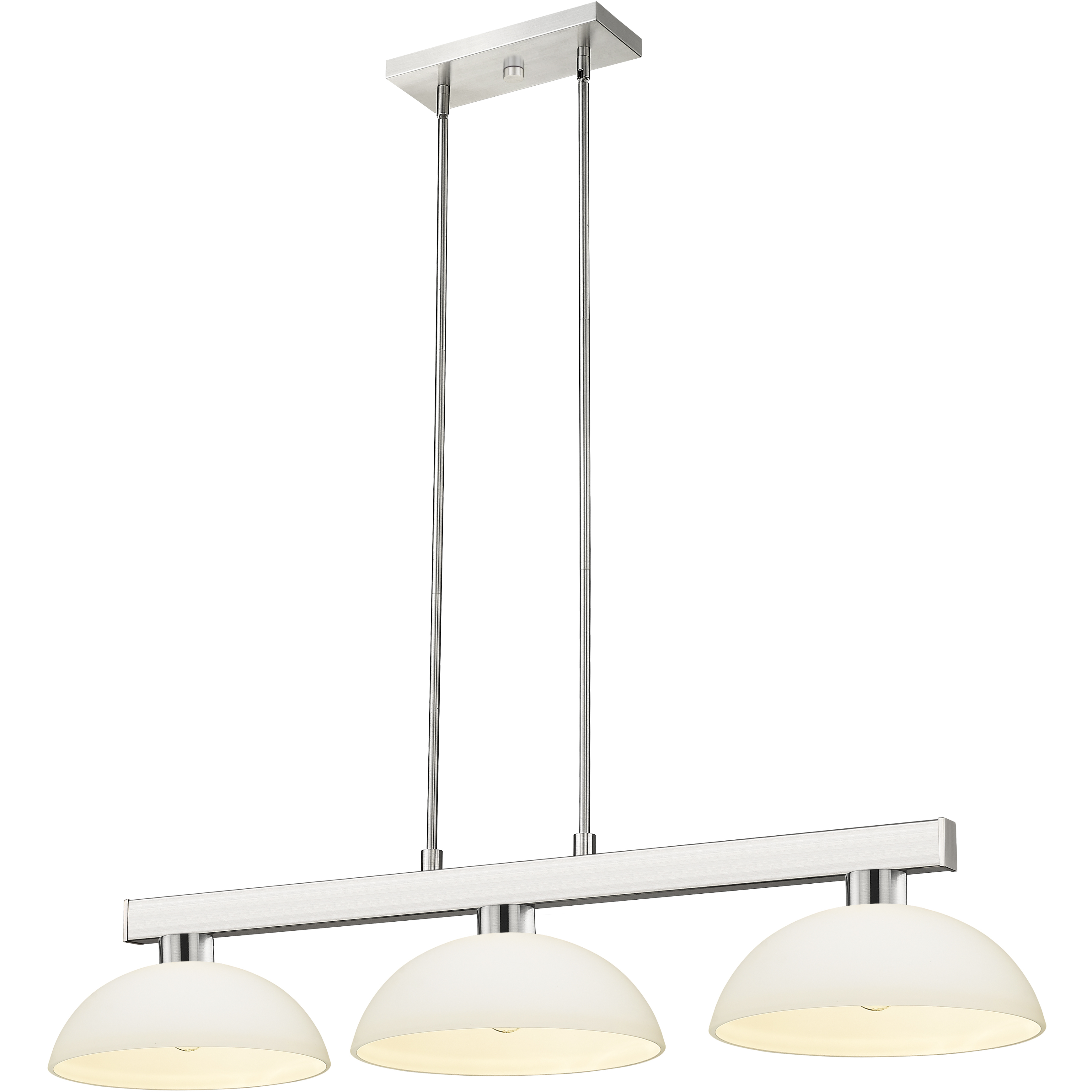 Cobalt 3 Light 46 inch Brushed Nickel Billiard Ceiling Light in Matte Opal Glass