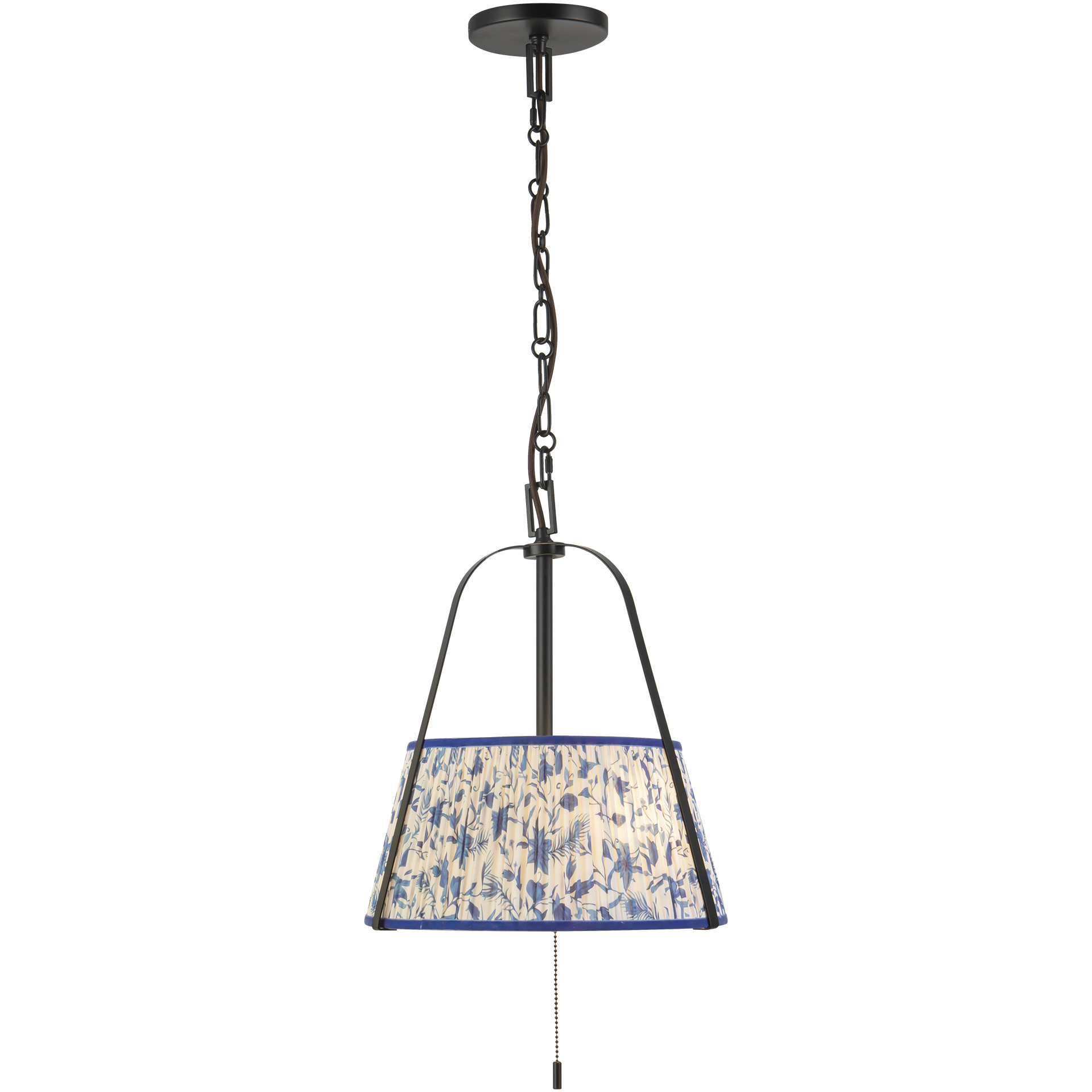 Alora Mood Scout 2 Light 13.25 inch Matte Black and Blue Linen Pendant Ceiling Light