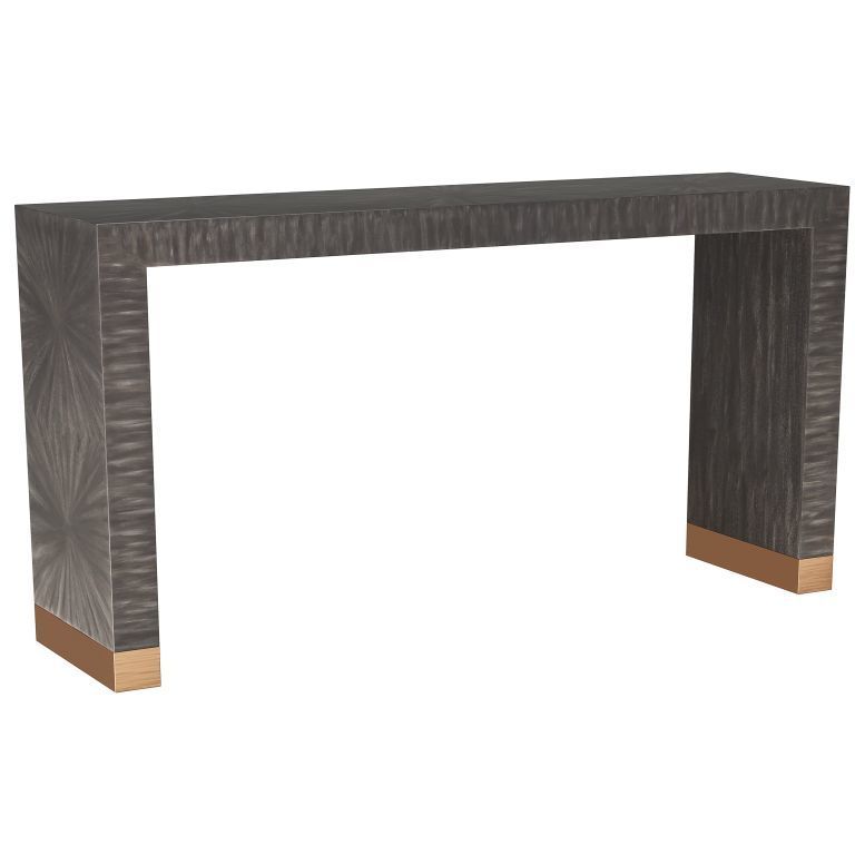 Andreas 54 inch Dark Gray Straw Marquetry Console Table