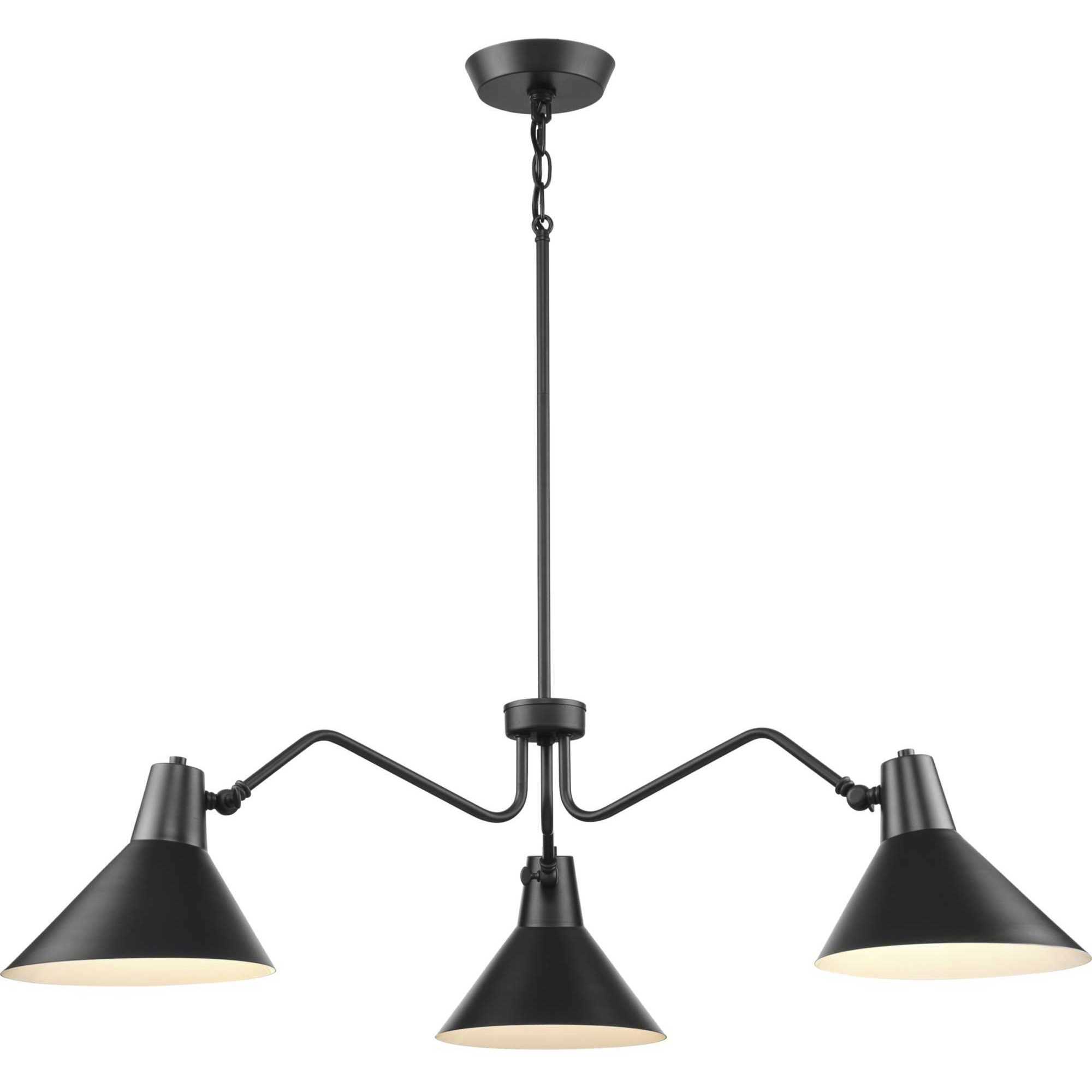 Trimble 3 Light 44.12 inch Matte Black Chandelier Ceiling Light, Design Series
