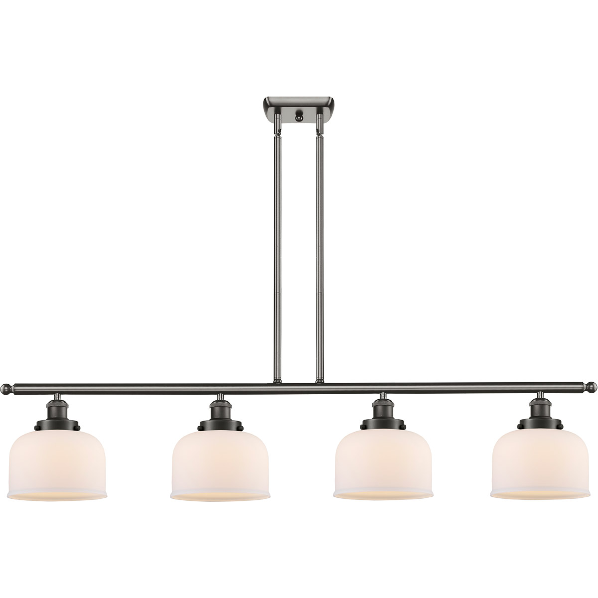 Ballston Large Bell LED 48 inch Oil Rubbed Bronze Island Light Ceiling Light in Matte White Glass, Ballston