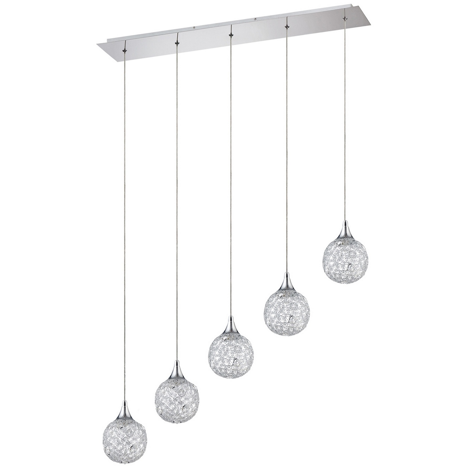 Solaro 5 Light 34 inch Chrome Pendant Ceiling Light