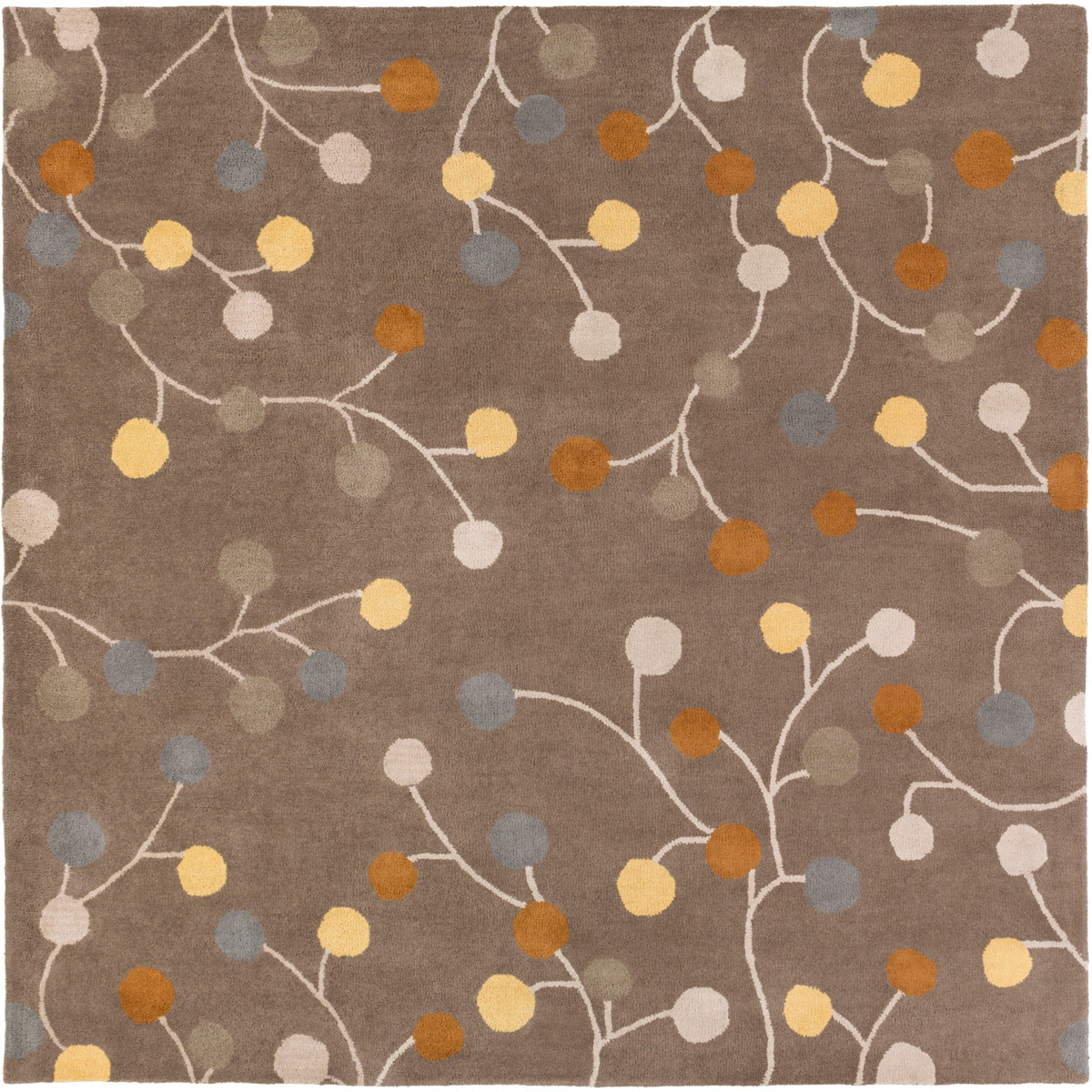 Athena 117 X 117 inch Gray and Yellow Area Rug, Wool
