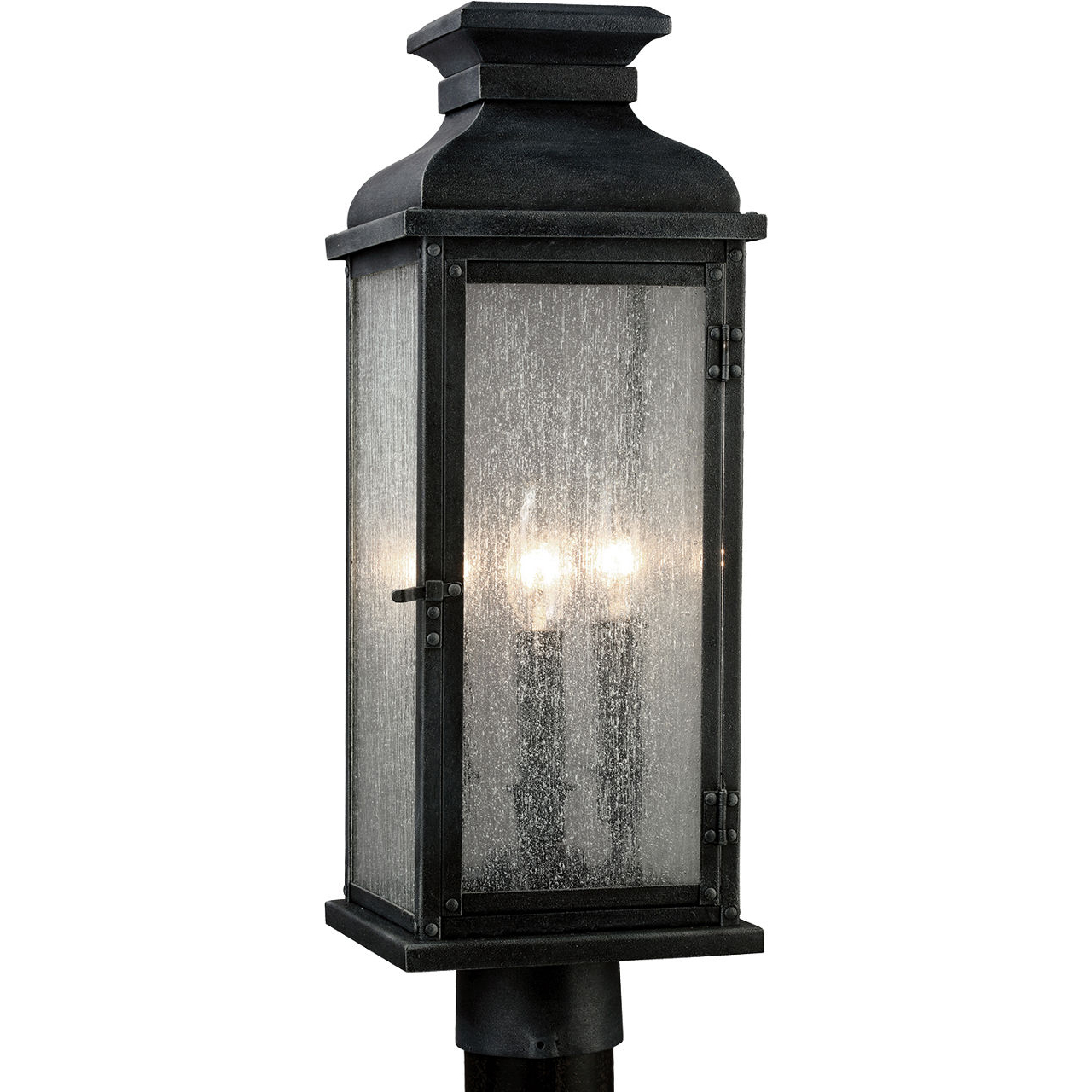 Sean Lavin Pediment 3 Light 20.13 inch Dark Weathered Zinc Outdoor Post Lantern