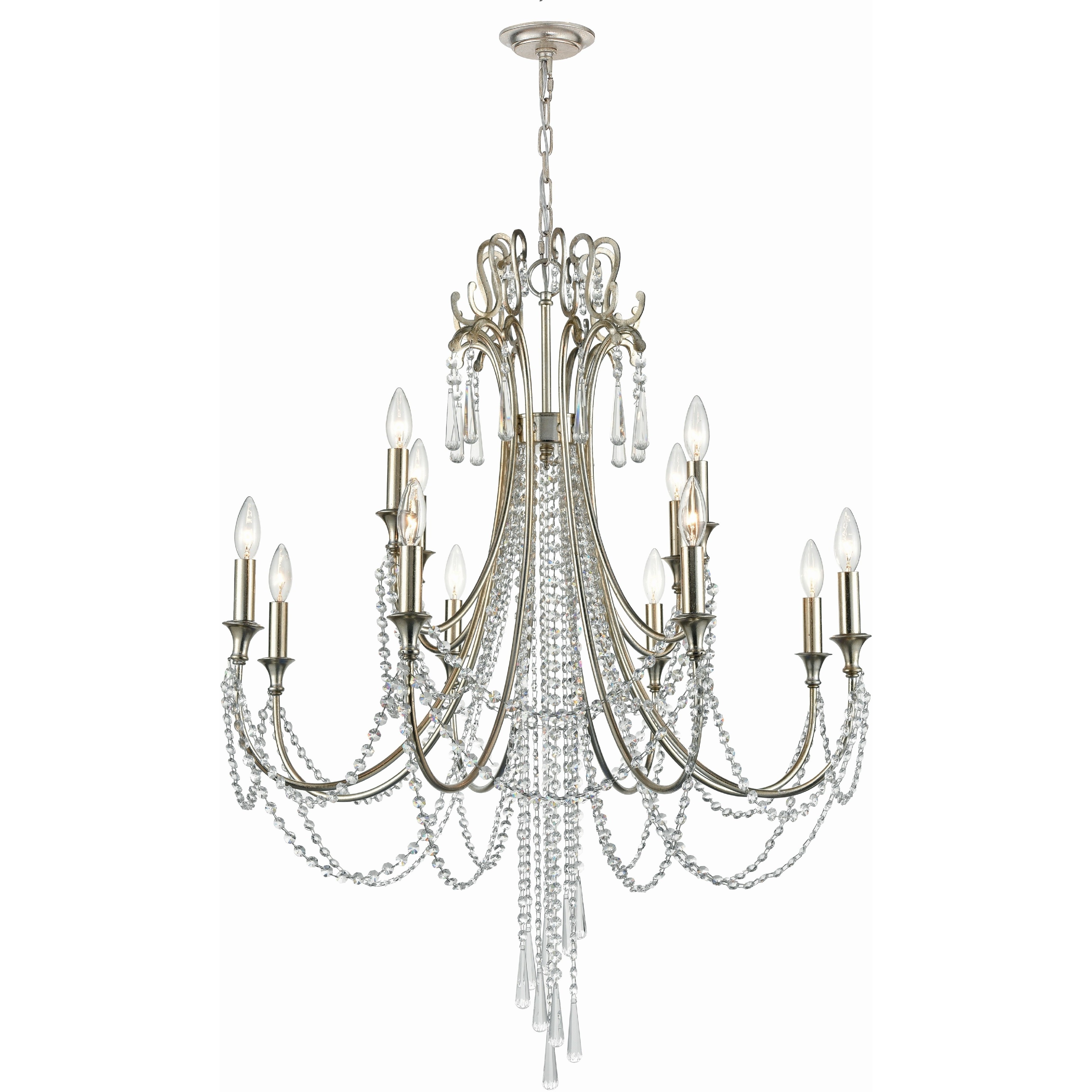 Crystorama ARC 1909 SA CL MWP Arcadia 12 Light 32.5 inch Antique