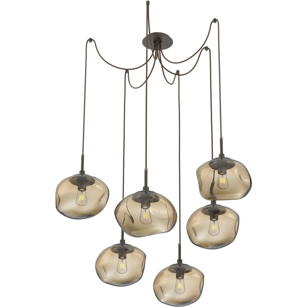 Nova 6 Light 19 inch Flat Bronze Swag Multi-Pendant Ceiling Light