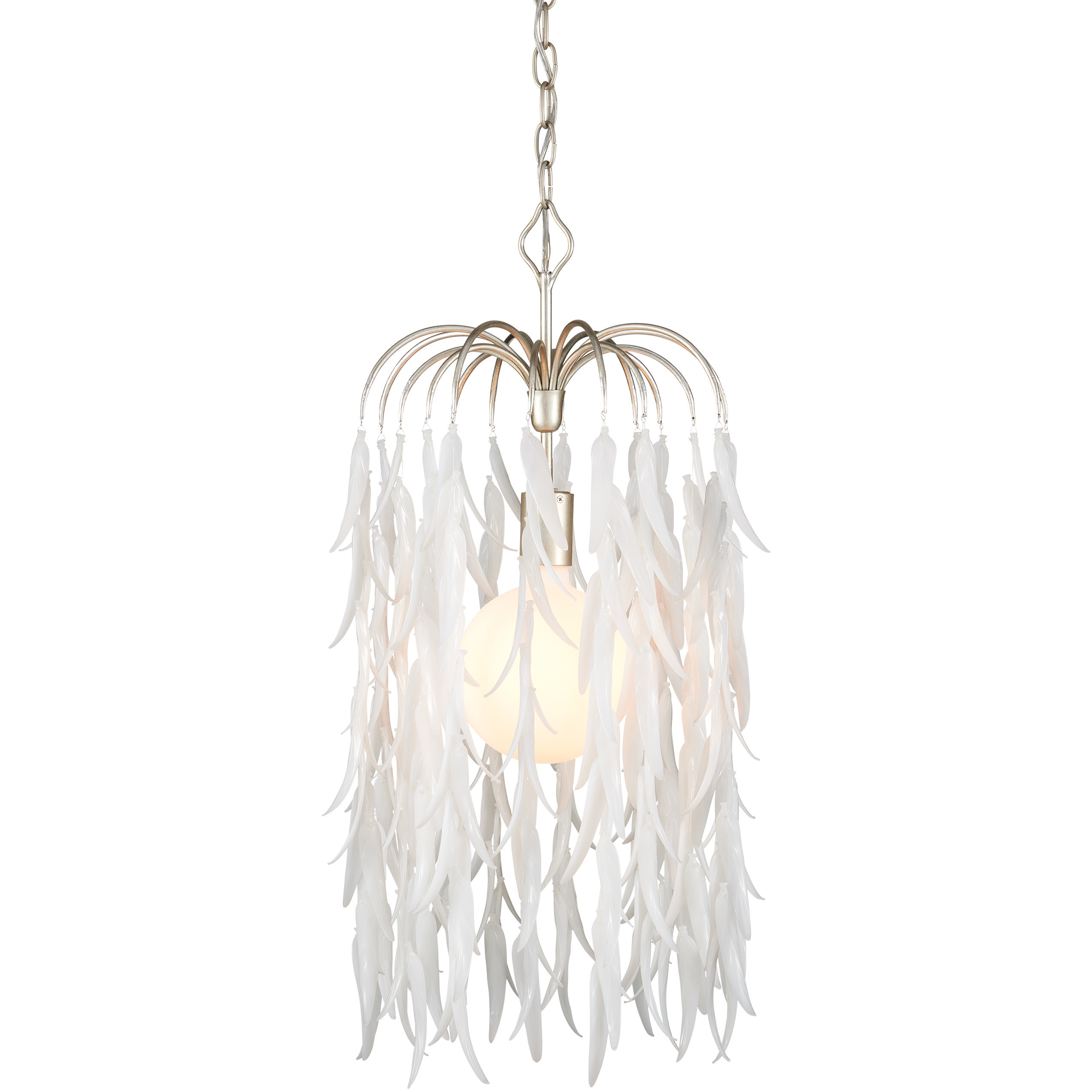 Glen Arbor 1 Light 14 inch Contemporary Silver Leaf and Contemporary Silver Pendant Ceiling Light