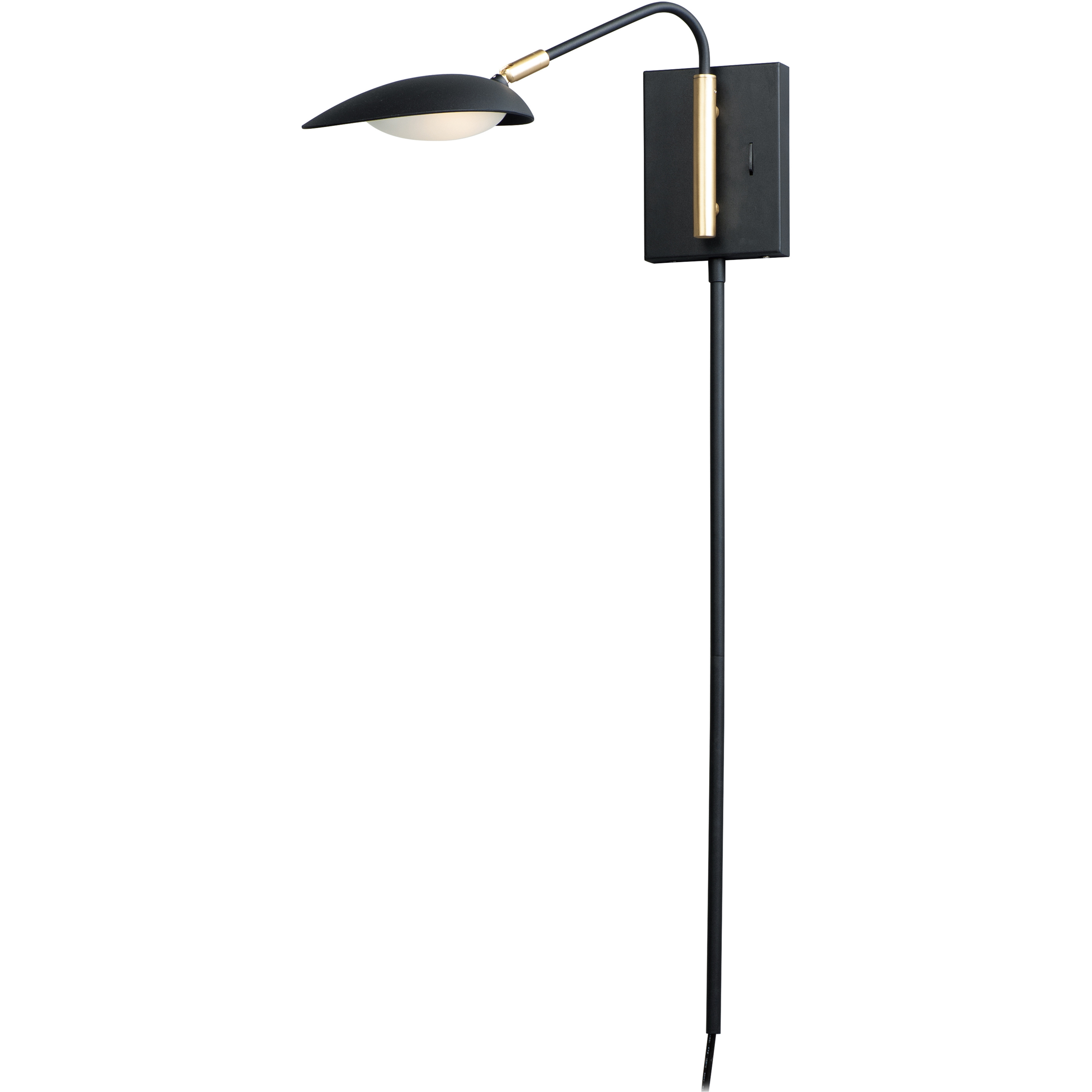 Scan LED Black and Satin Brass Wall Sconce Wall Light