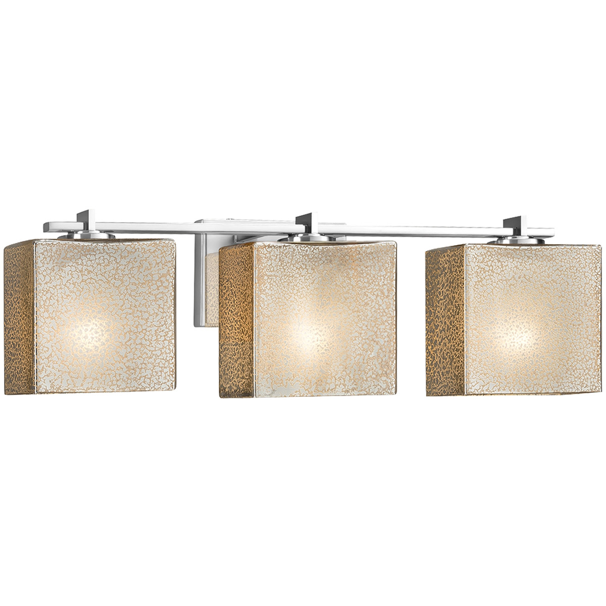 Fusion 25.75 inch Brushed Brass Bath Bar Wall Light in Rectangle, Incandescent, Mercury Fusion