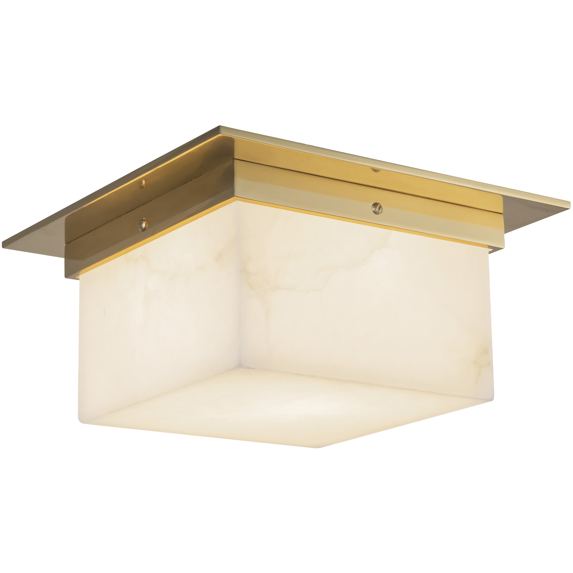 Mineral 2 Light 11.13 inch Patina Brass and Alabaster Flush Mount Ceiling Light in Alabaster Shade